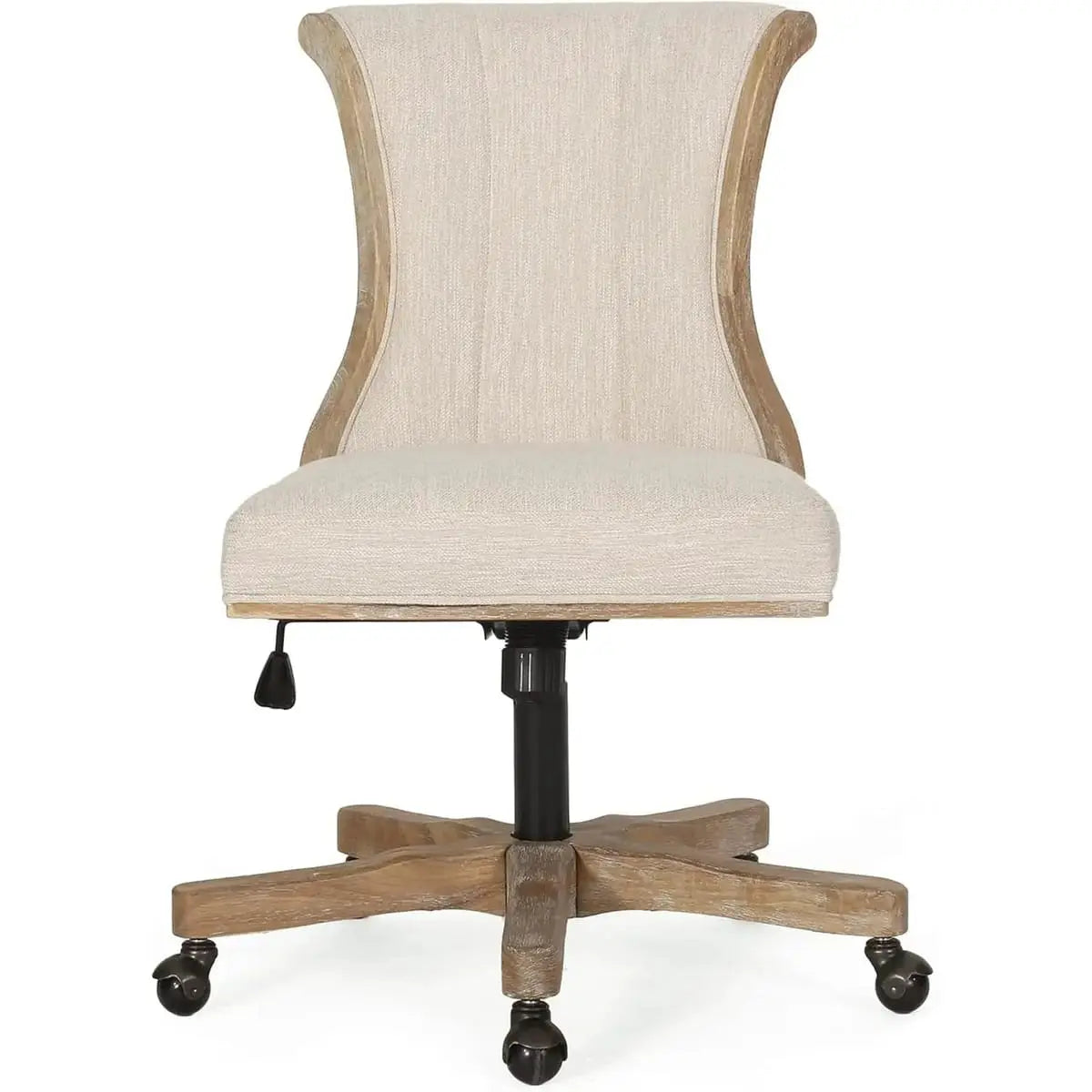 Dark brown ADS Home Coulee Office Chair with natural wood finish, traditional style, and plush cushioning for modern home comfort.