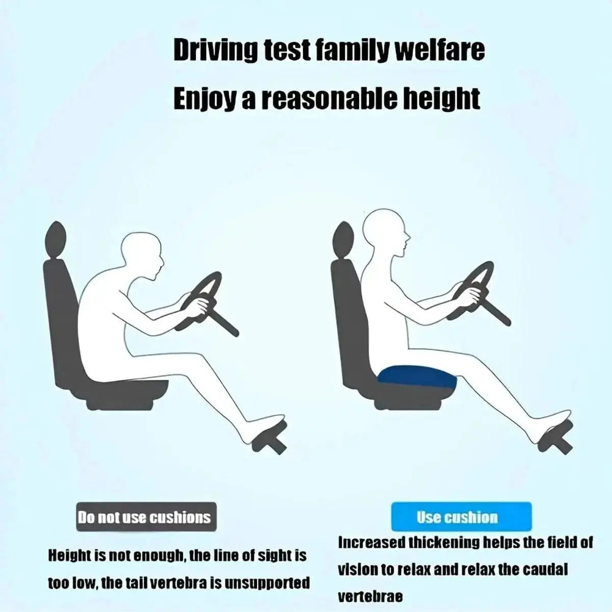 Ergonomic Seat Cushion With Memory Foam Support For Posture AEX
