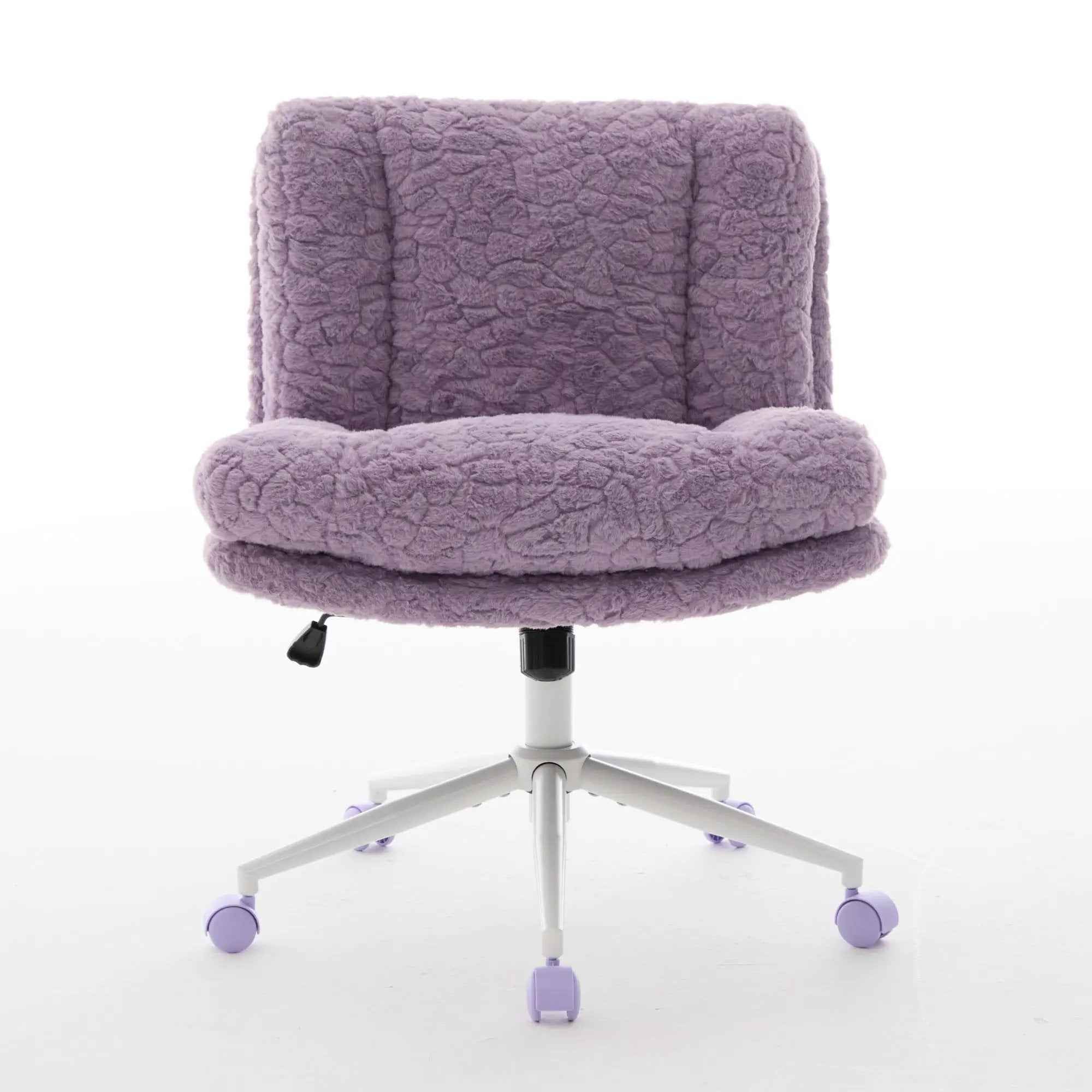 Violet Faux Fur Office Chair - Wider Seat & Adjustable Swivel