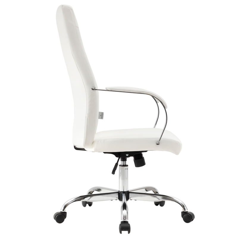 20 PCS Sonora Ergonomic High-Back Leather Desk Office Chair with Chrome Base and Tilt for Home Office - White