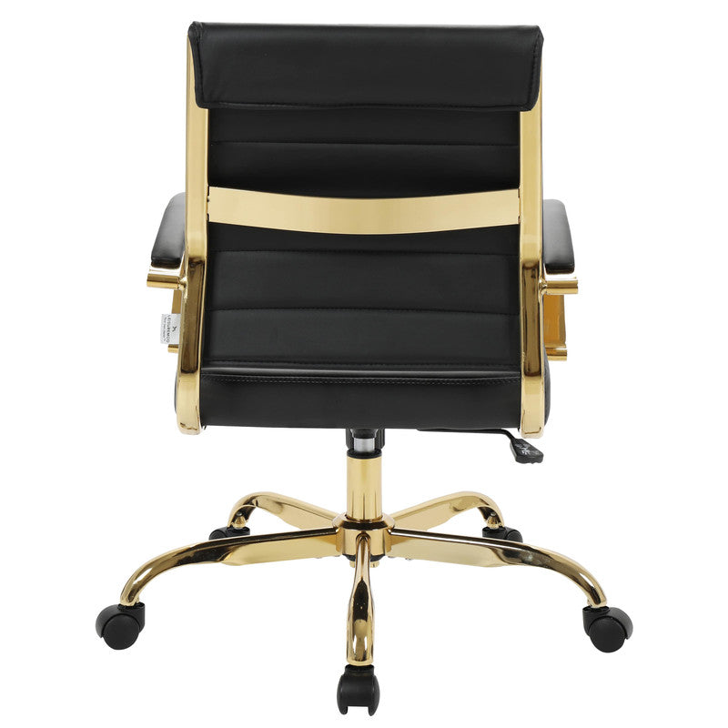 Benmar black leather office chairs, set of 6 – view 10