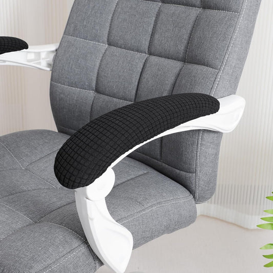 FORCHEER Office Chair Armrest Covers Water Resistant 2PCS Stretch Jacquard Desk Chair Arm Covers for Computer Gaming Chairs Fits 8-13Inch Washable Removable-Black