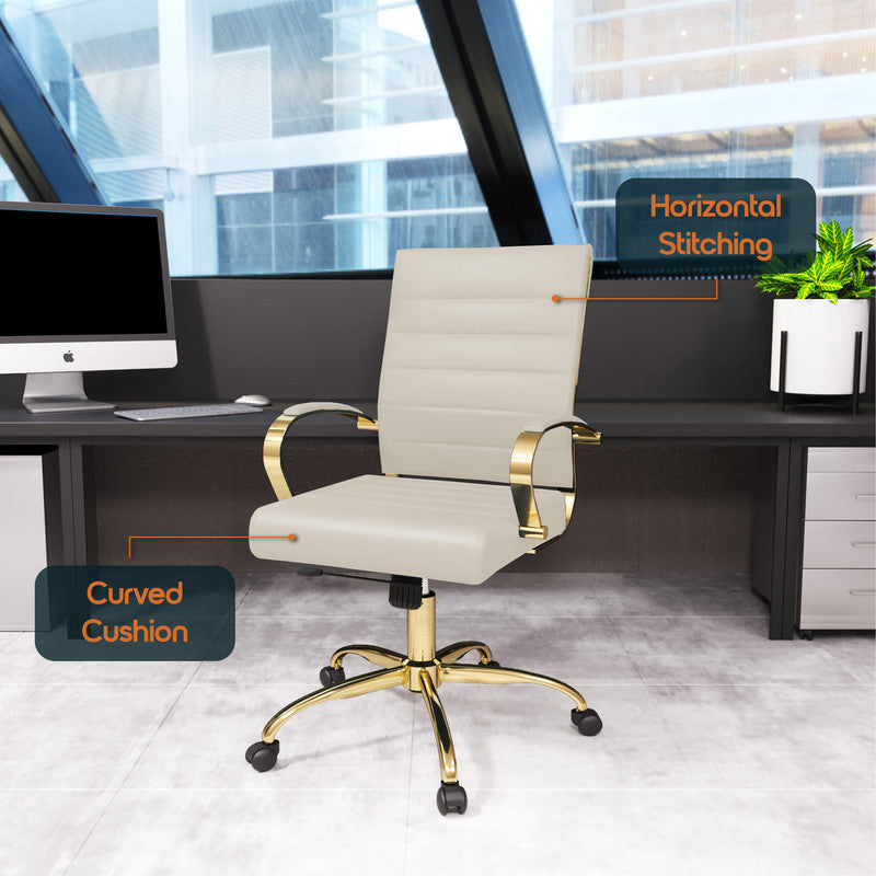 Benmar tan leather office chairs, set of 6 – view 6