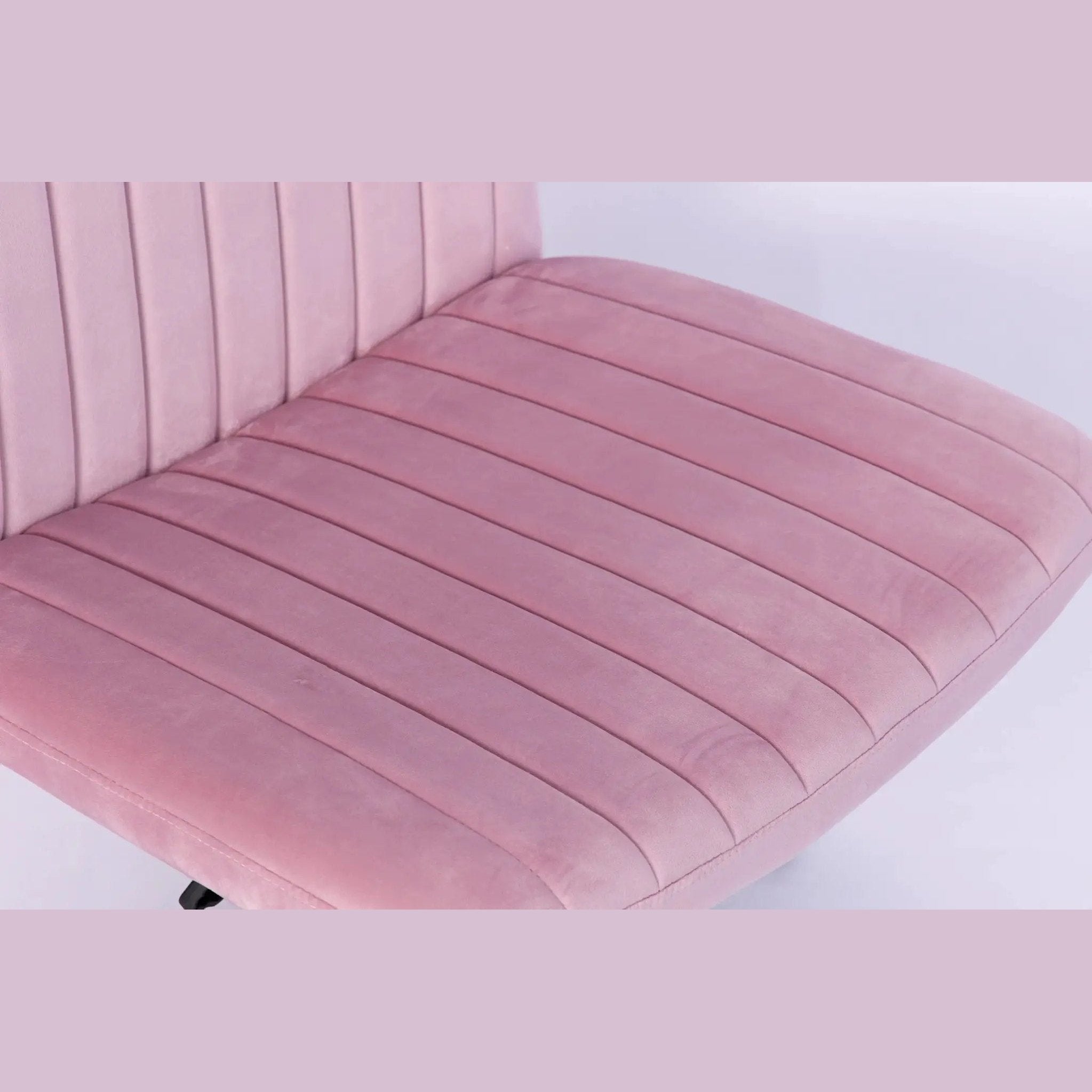 Light Pink Velvet Criss Cross Armless Office Chair With Wheels Makeup by Platinum-Level Office Chairs
