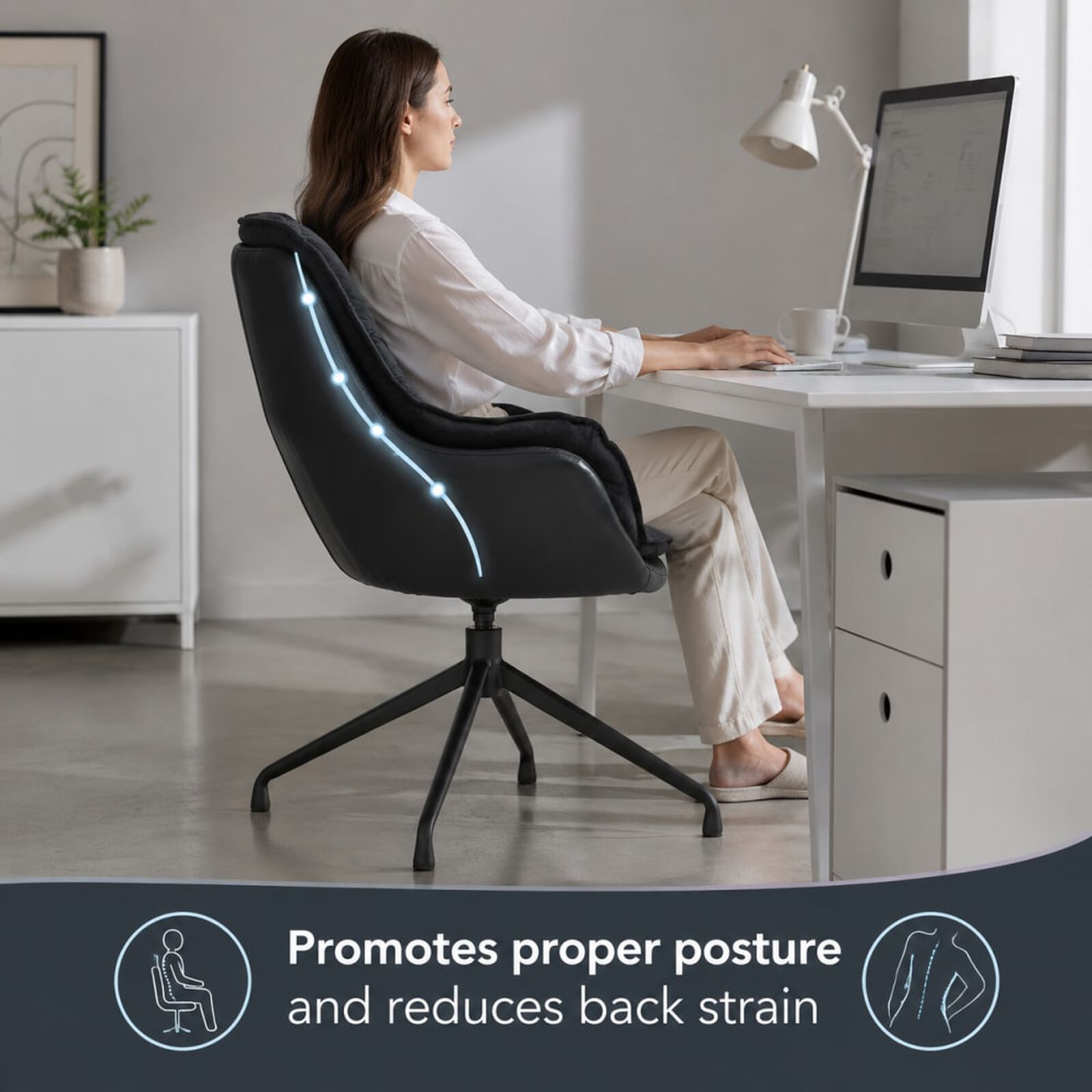 Black Faux Leather Ergonomic High Back Executive Chair