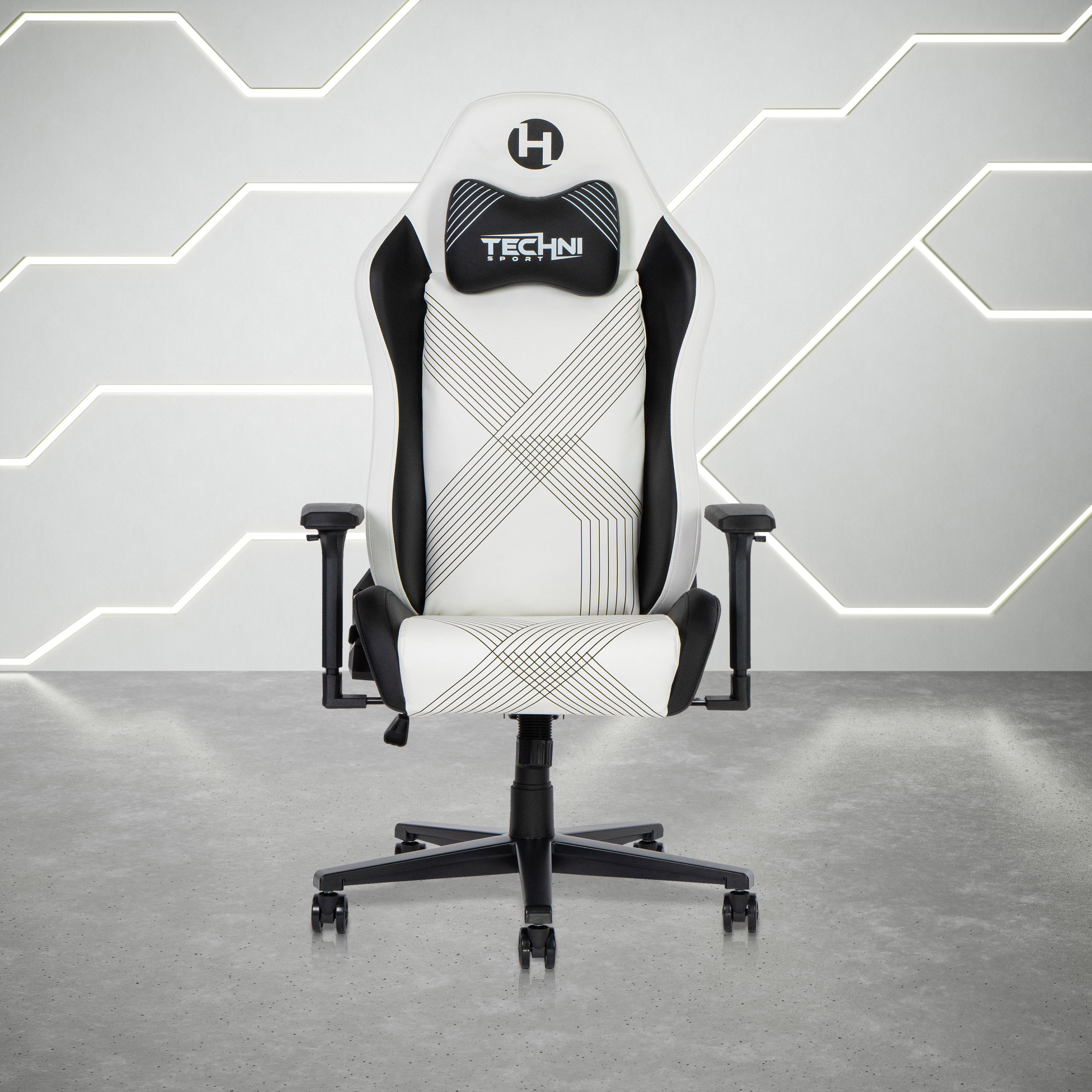 Techni Sport White Gaming Chair With Ergonomic Adjustability - Platinum-Level Office Chairs