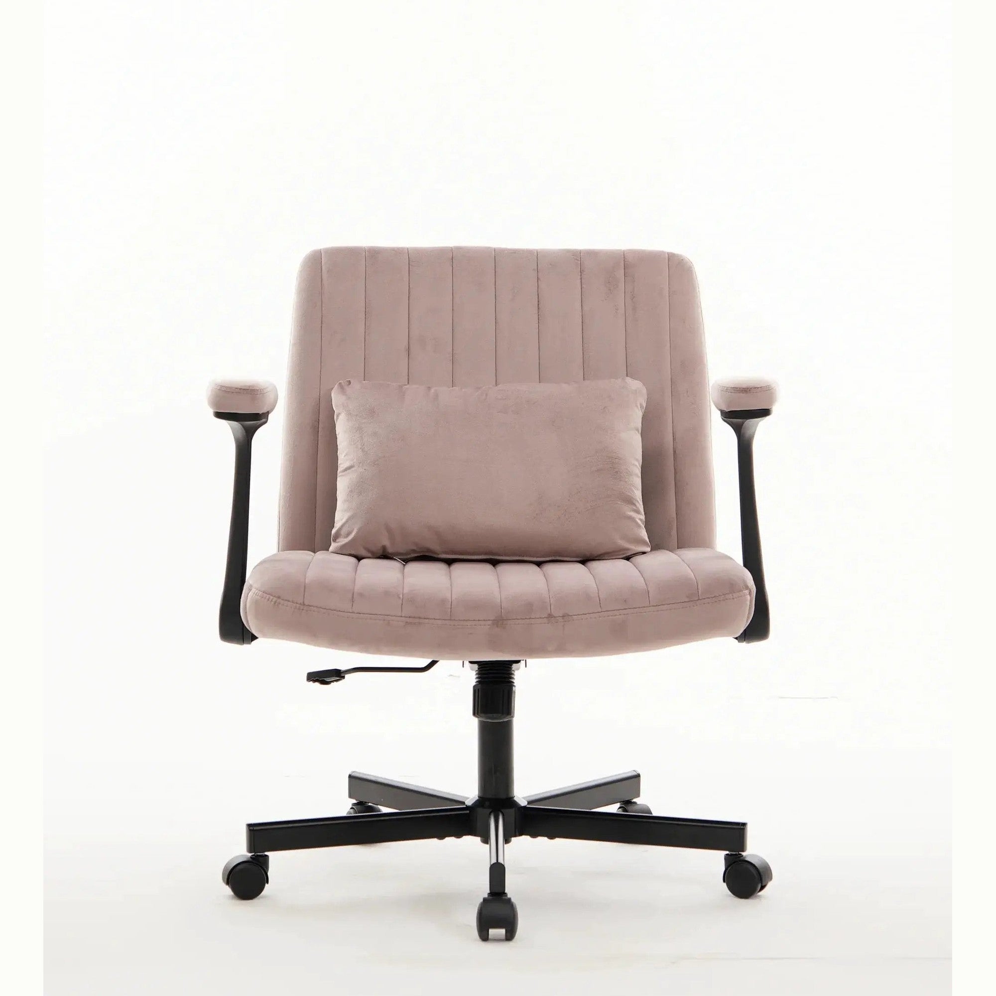 Dark Pink Velvet Criss Cross Armchair With Wheels For Home Office by Platinum-Level Office Chairs
