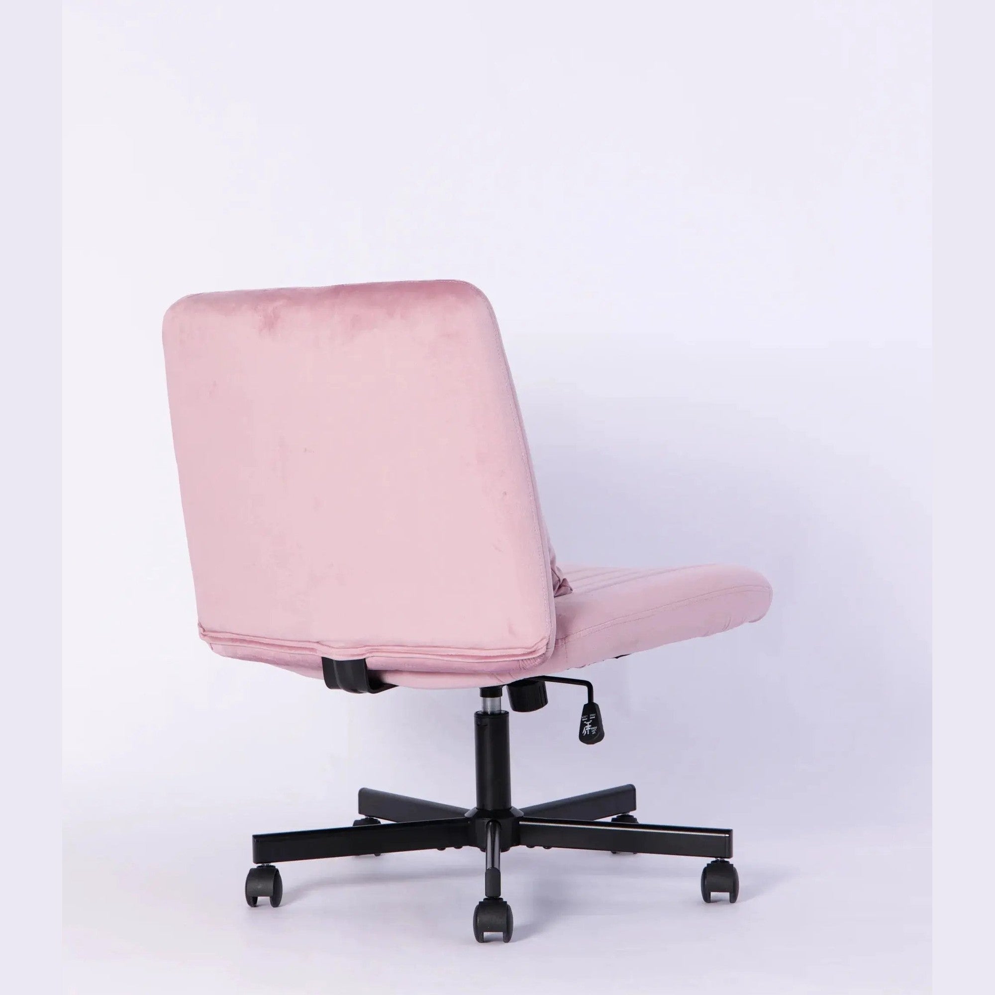 Light Pink Velvet Criss Cross Armless Office Chair With Wheels Makeup by Platinum-Level Office Chairs