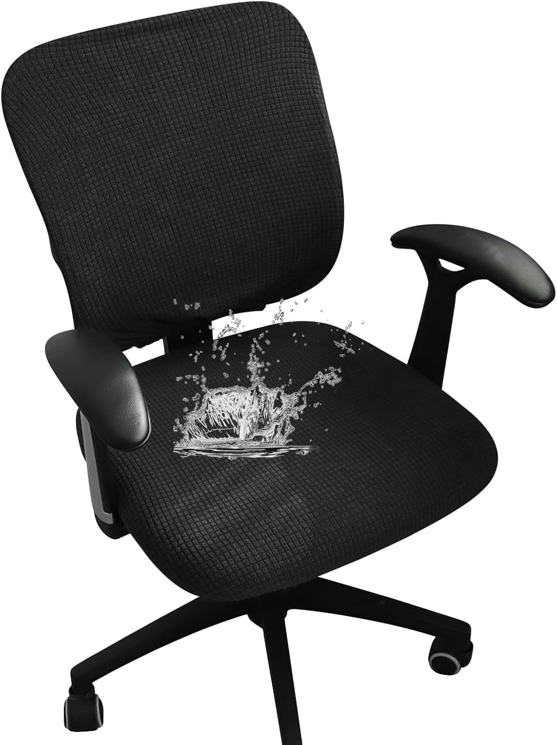 FORCHEER Floral Split Office Chair Covers Two Pieces Stretch Separated Desk Chair Slipcover Washable -Spring Floral