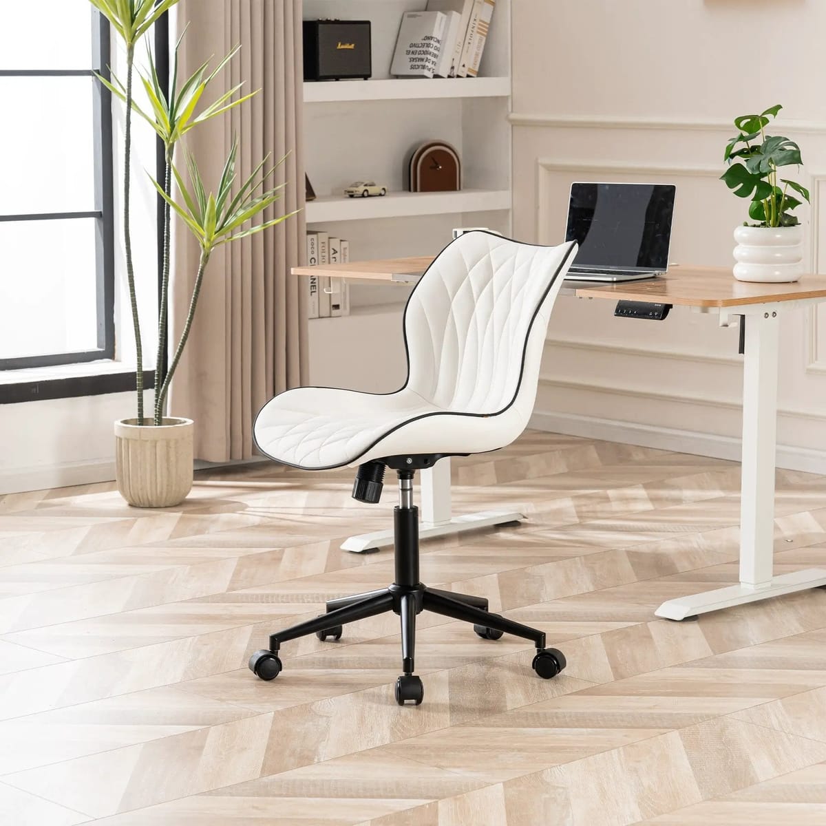 Swivel Armless Desk Chair Office Chairs Makeup Vanity Chair