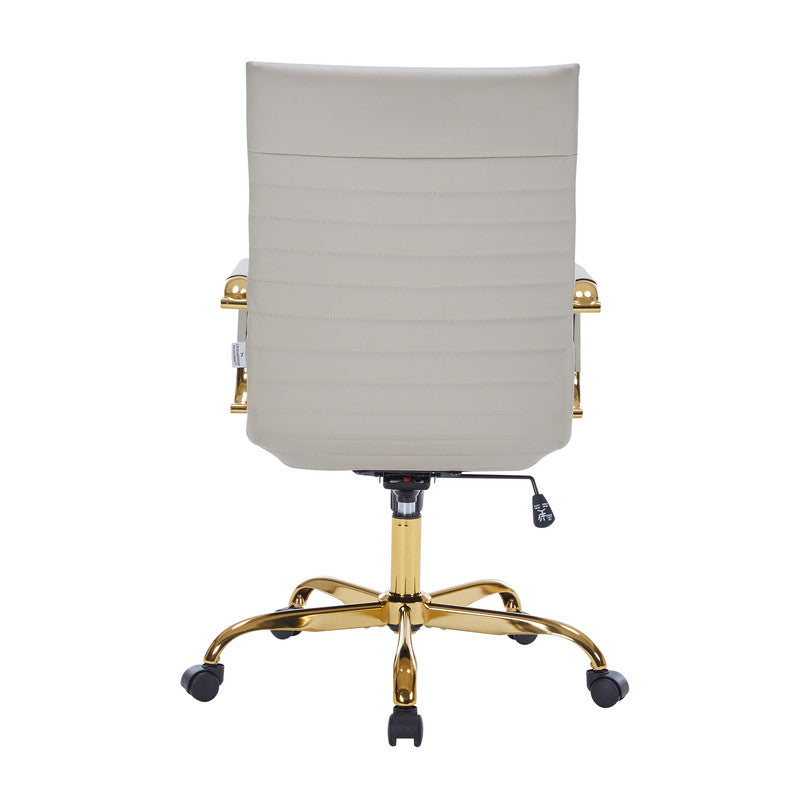 17 PCS Harris Modern High-Back Leather Upholstered Office Chair with Tilt & Swivel for Home Office - Tan