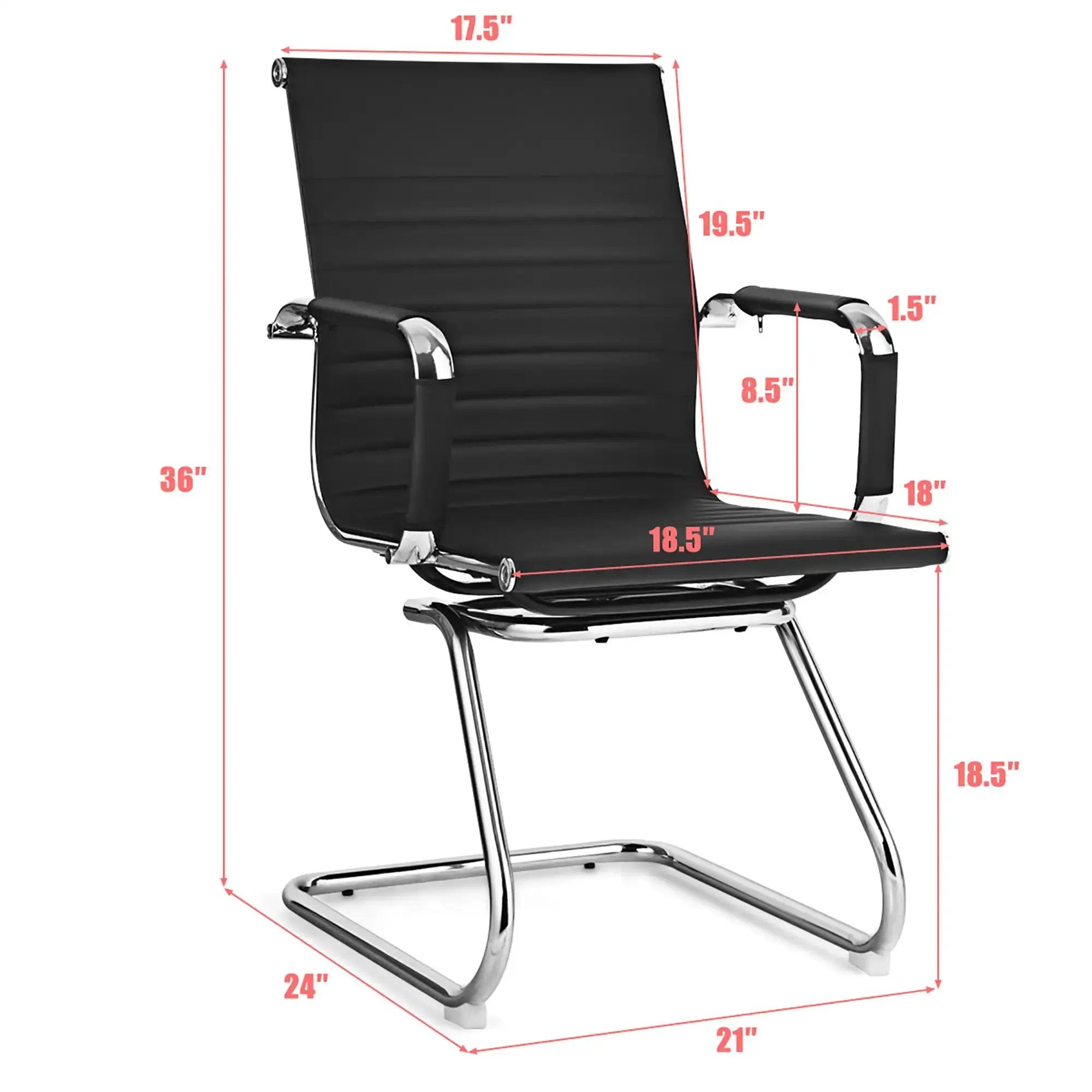 Costway Set of 2 Office Waiting Room Chairs for Reception Conference