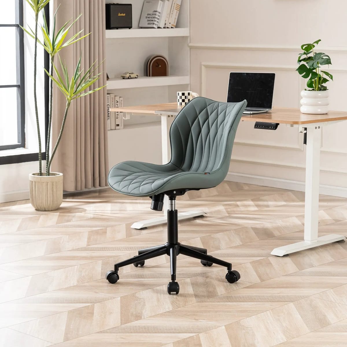 Swivel Armless Desk Chair Office Chairs Makeup Vanity Chair