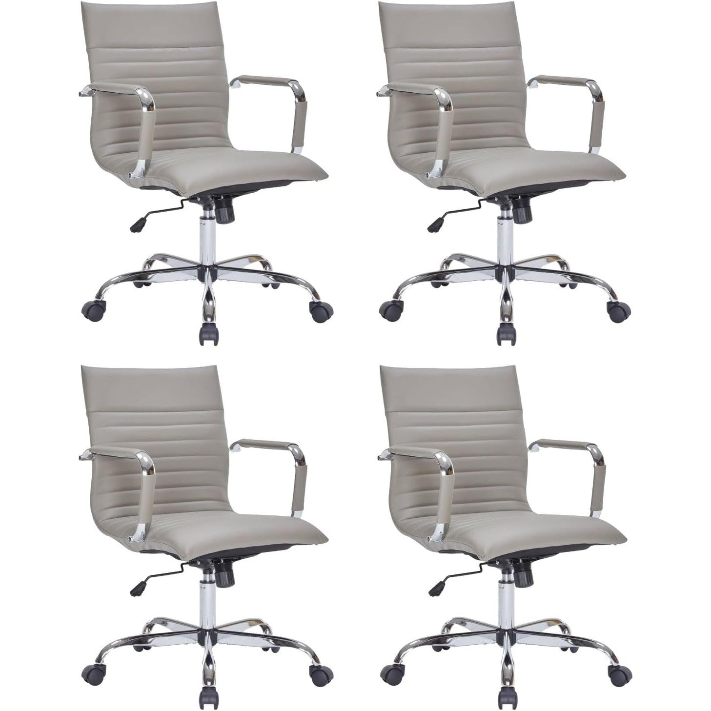 Leisuremod Ergonomic Executive Office Chair with Lumbar Support – Adjustable Leather Swivel Desk Chair, High Back Computer Chair Home & Office with Rolling Wheels & Chrome Base