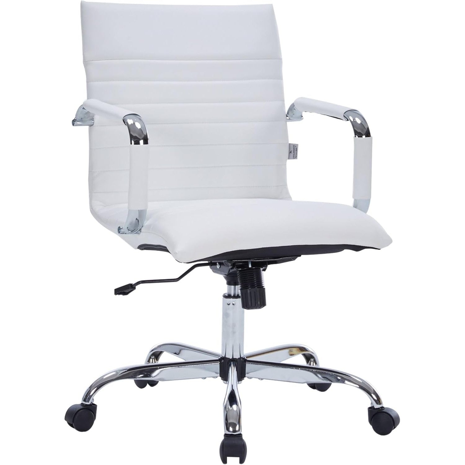 Leisuremod Ergonomic Executive Office Chair with Lumbar Support – Adjustable Leather Swivel Desk Chair, High Back Computer Chair Home & Office with Rolling Wheels & Chrome Base