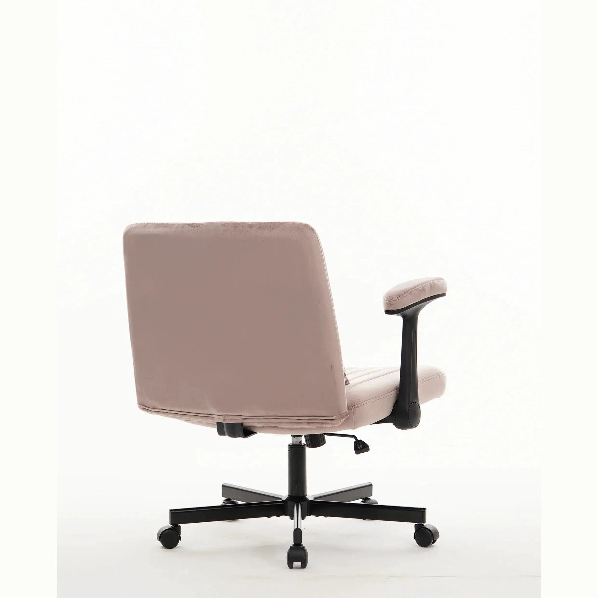 Dark Pink Velvet Criss Cross Armchair With Wheels For Home Office by Platinum-Level Office Chairs
