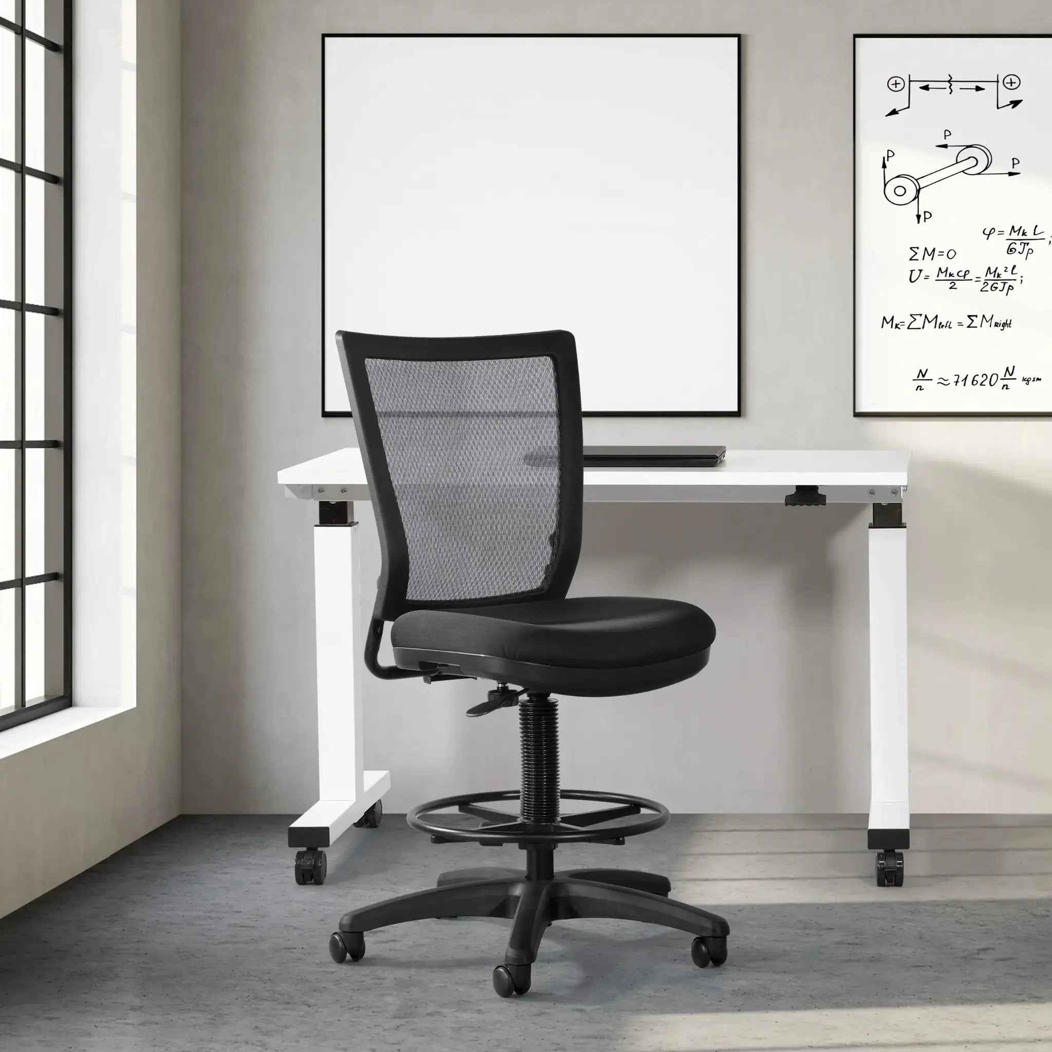 Drafting Chair: Ergonomic Support, Plush Comfort, Breathable Mesh Design
