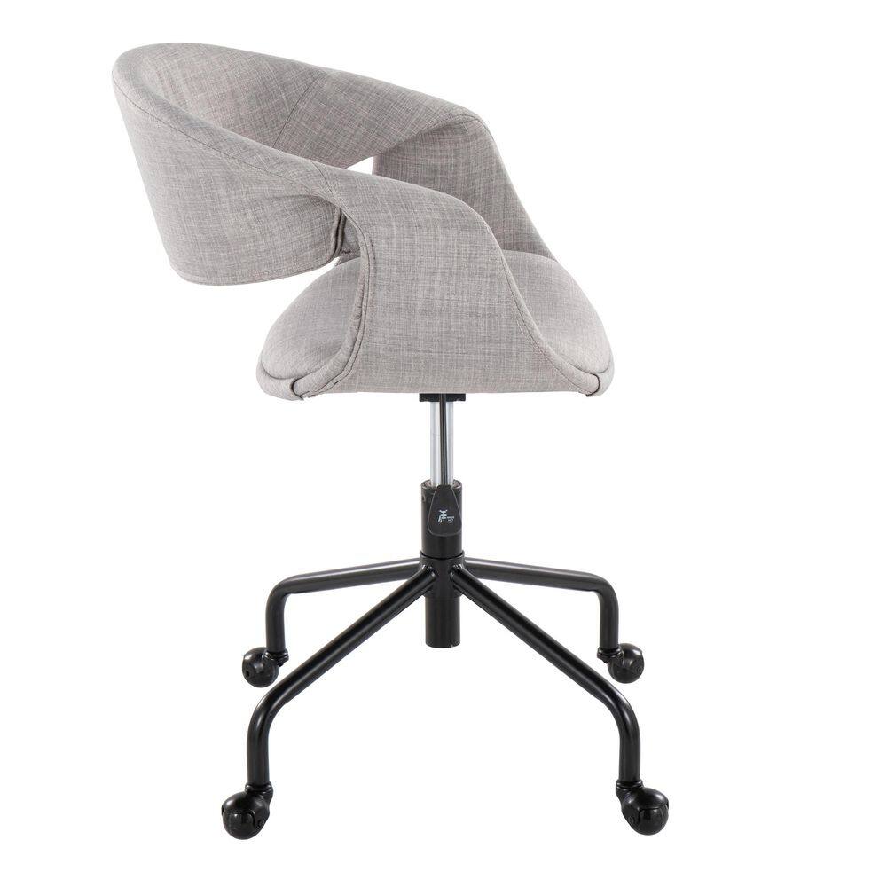 Grey Fabric Task Chair with Black Swivel Base