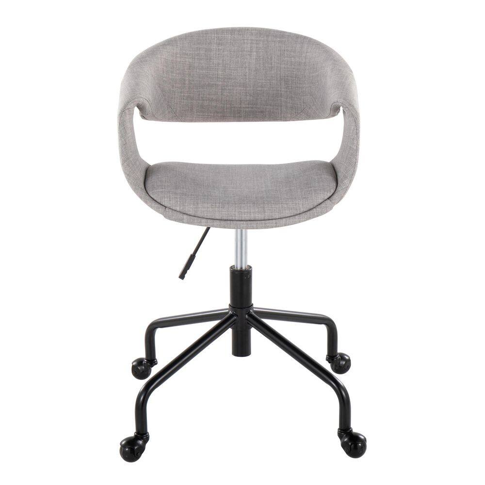 Grey Fabric Task Chair with Black Swivel Base