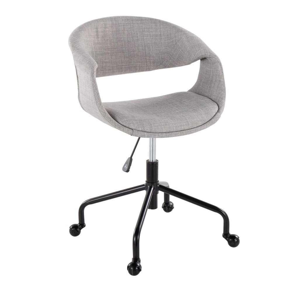 Grey Fabric Task Chair with Black Swivel Base