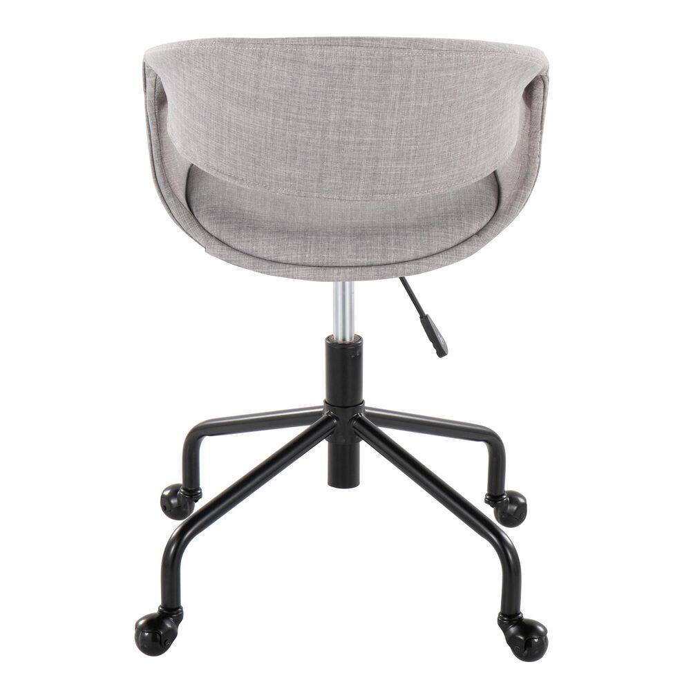 Grey Fabric Task Chair with Black Swivel Base