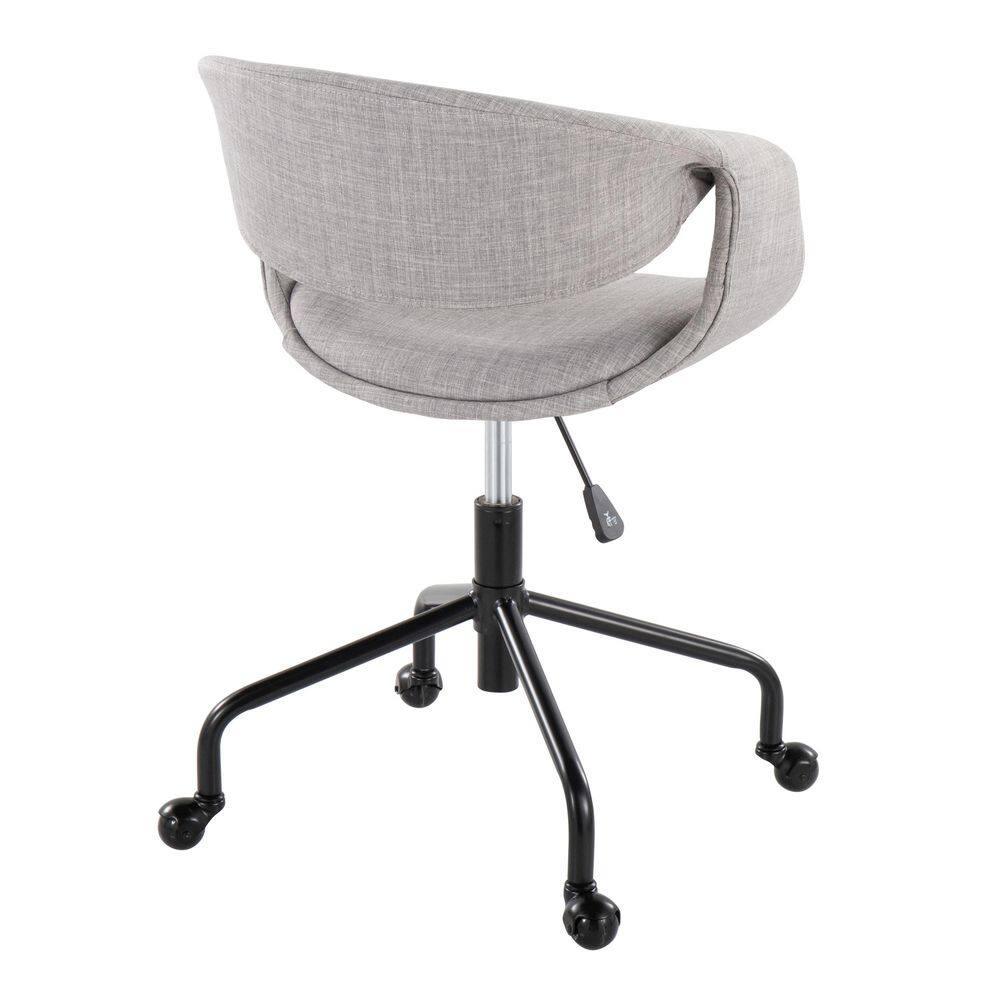 Grey Fabric Task Chair with Black Swivel Base