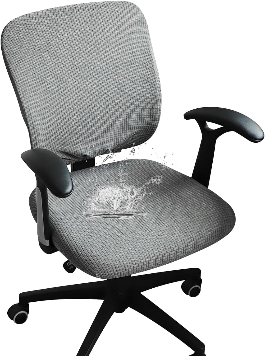 FORCHEER Floral Split Office Chair Covers Two Pieces Stretch Separated Desk Chair Slipcover Washable -Spring Floral