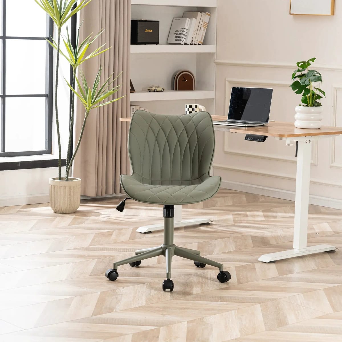 Swivel Armless Desk Chair Office Chairs Makeup Vanity Chair
