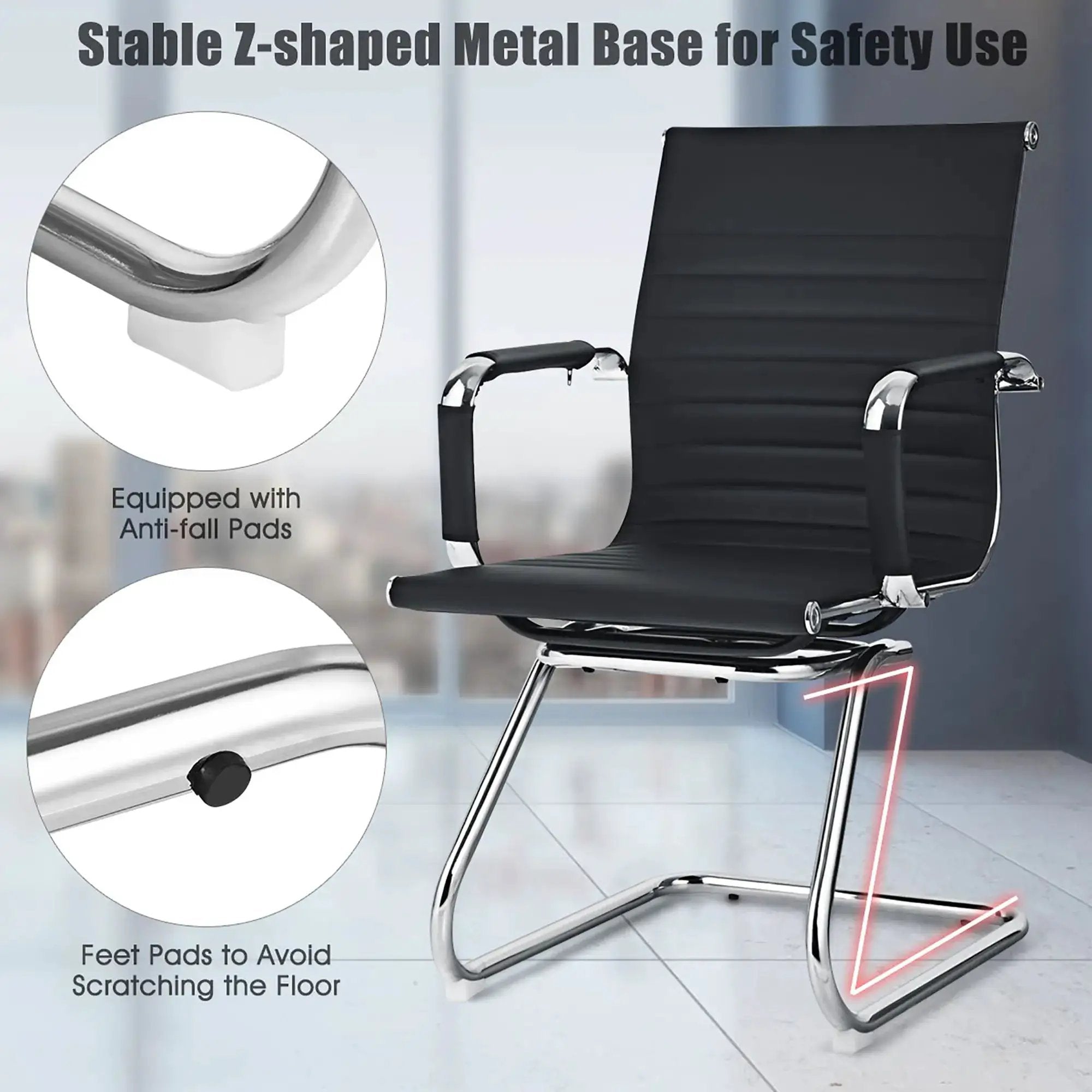 Costway Set of 2 Office Waiting Room Chairs for Reception Conference