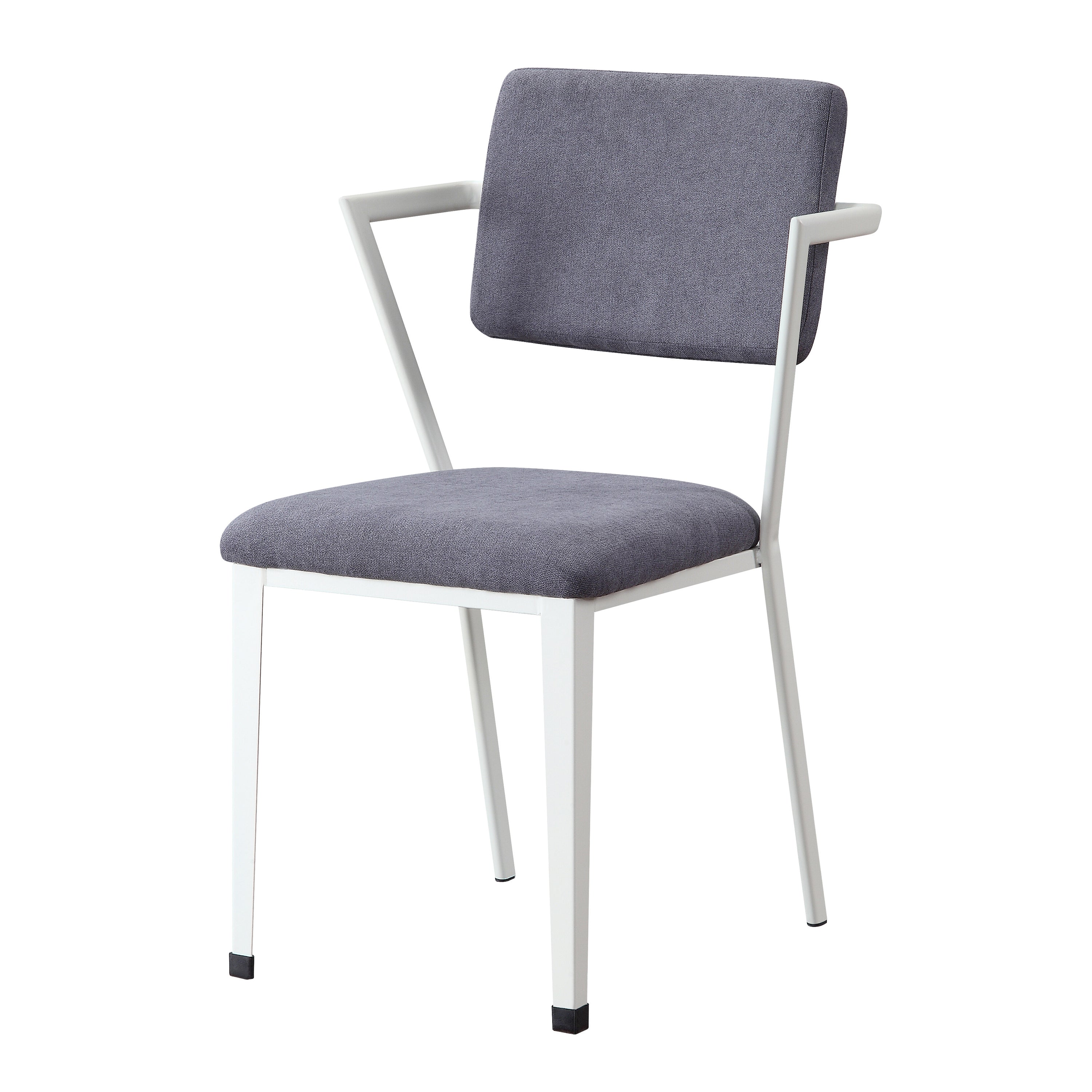 Grey and White Open-Back Upholstered Office Chair