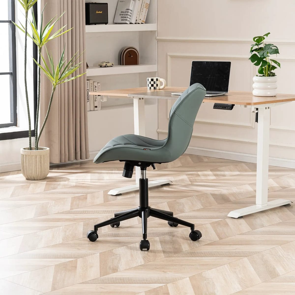 Swivel Armless Desk Chair Office Chairs Makeup Vanity Chair