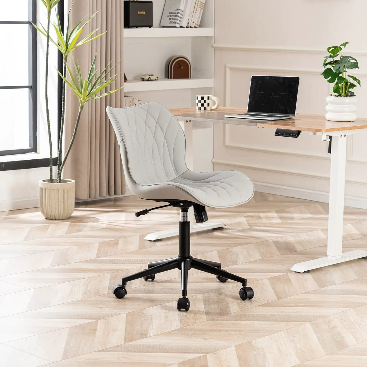 Swivel Armless Desk Chair Office Chairs Makeup Vanity Chair
