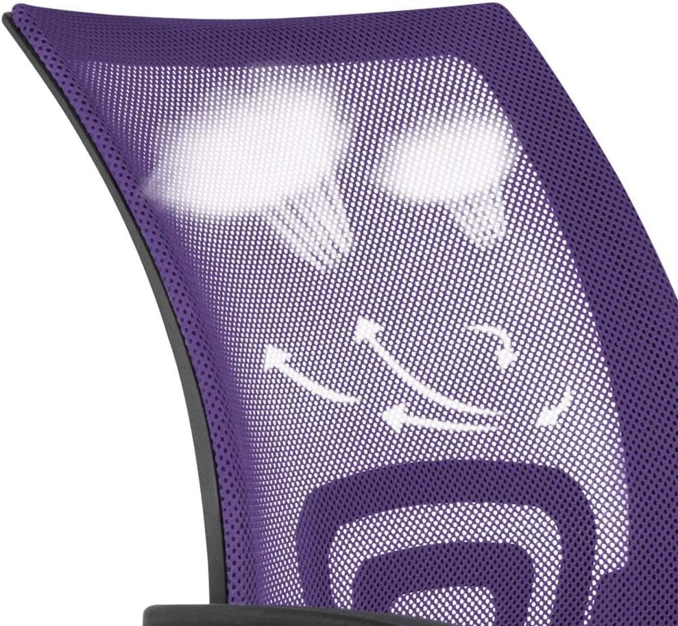 Yaheetech Mid Back Mesh Computer Office Desk Chair Adjustable Swivel, Purple