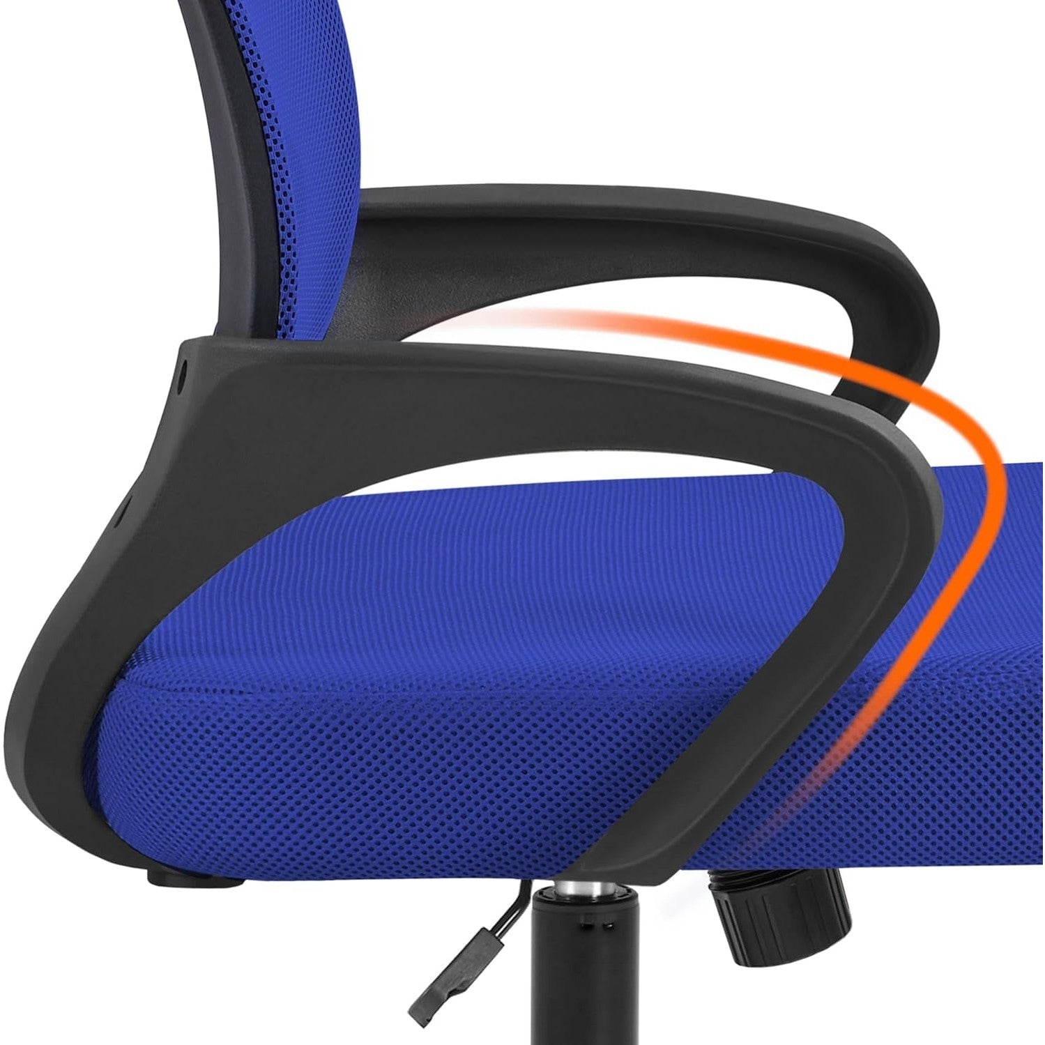 Yaheetech Mid Back Mesh Computer Office Desk Chair Adjustable Swivel, Blue | Breathable Mesh Back and Foam Padded Seat for Comfortable Work at Home or Office; Steel Frame Holds 300 Lb, Easy Assembly.