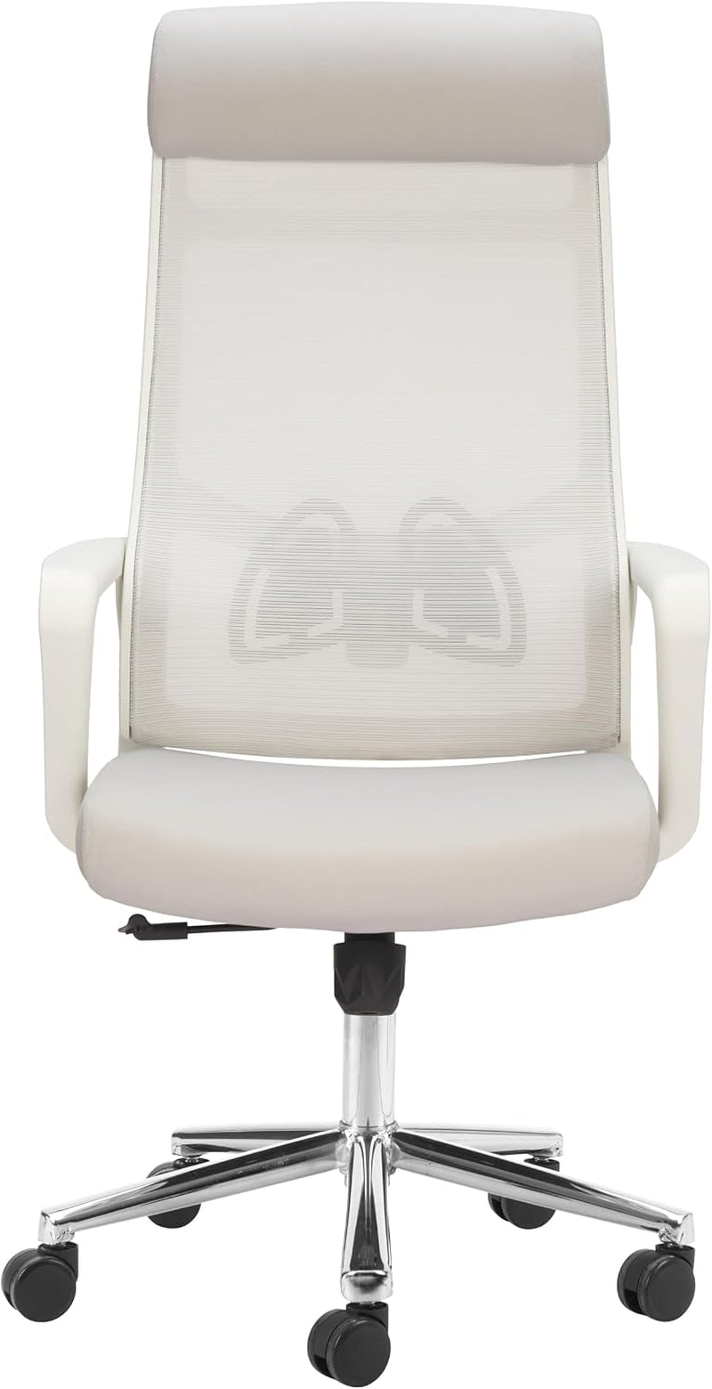 Zuo Jett High Back Office Chair Light Gray, Gray Office Chair, Modern Style, Mesh Fabric, Breathable Mesh Fabric, Nylon, Indoor Office, 26" W X 26" D X 46.9~50.8" H, Non-Stackable