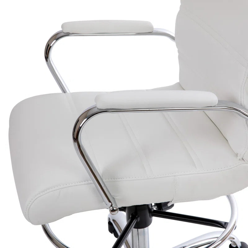 Adjuto Ergonomic Upholstered Mid-Back Swivel Office Chair with Foot Ring