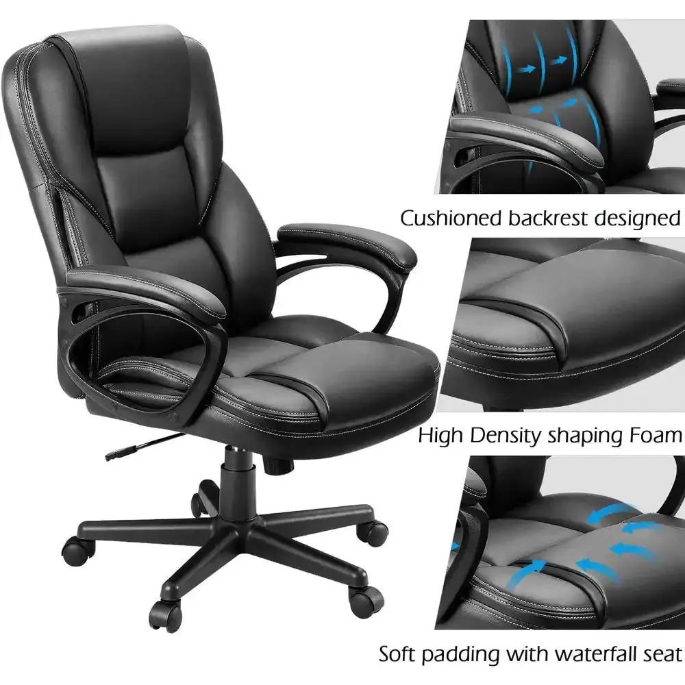 Big And Tall ErgonomicallyDesigned Leather Executive Chair With Swivel - Platinum-Level Office Chairs