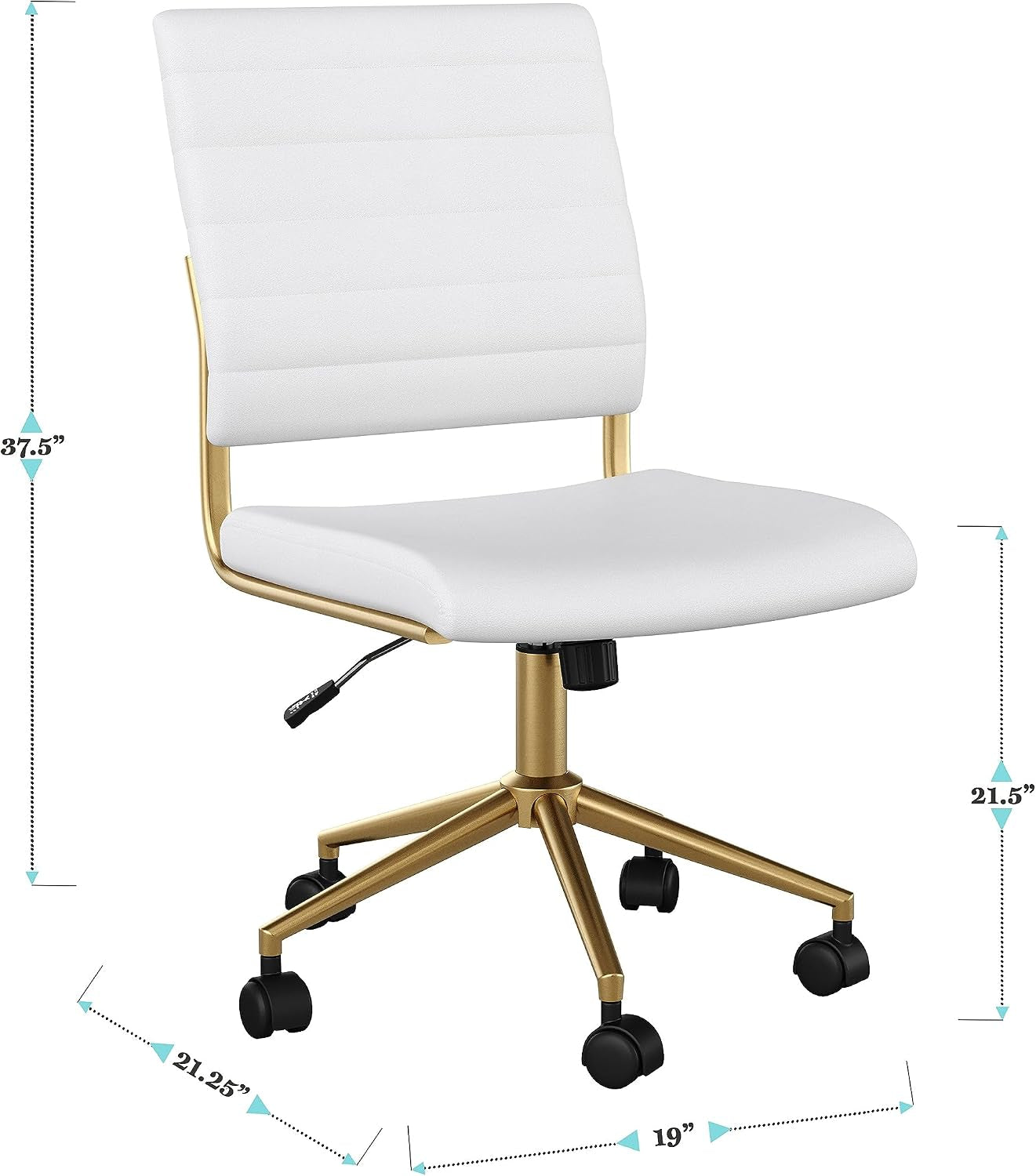 Martha Stewart Ivy Upholstered Office Chair, White