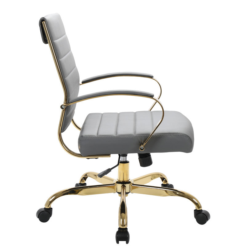 Grey leather office chairs, set of 2 – view 8