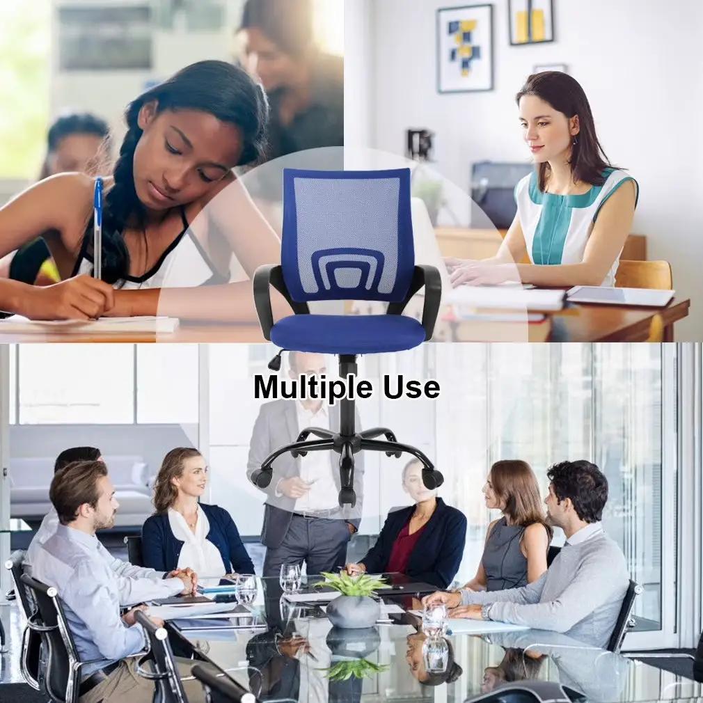 Bestoffice Ergonomic Office Chair, Lumbar Support, Adjustable Height with Armrests for Adults(Blue)