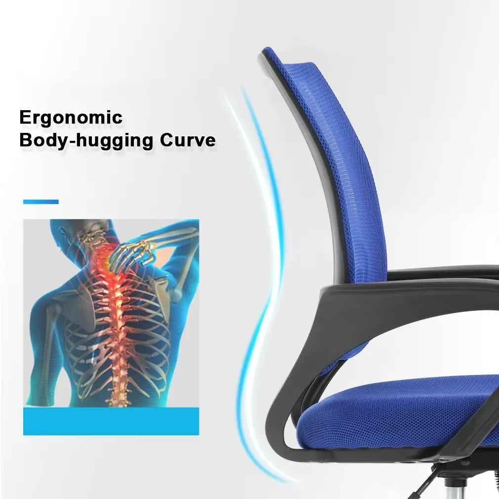 Bestoffice Ergonomic Office Chair, Lumbar Support, Adjustable Height with Armrests for Adults(Blue)