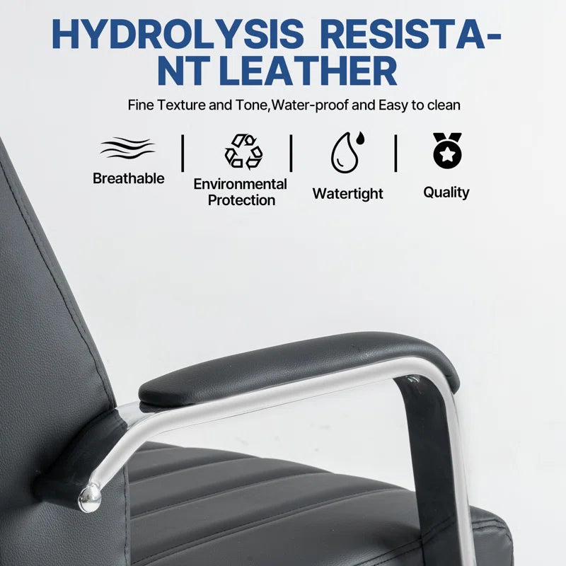Ergonomic Tufted Faux Leather Executive Office Chair with High Back