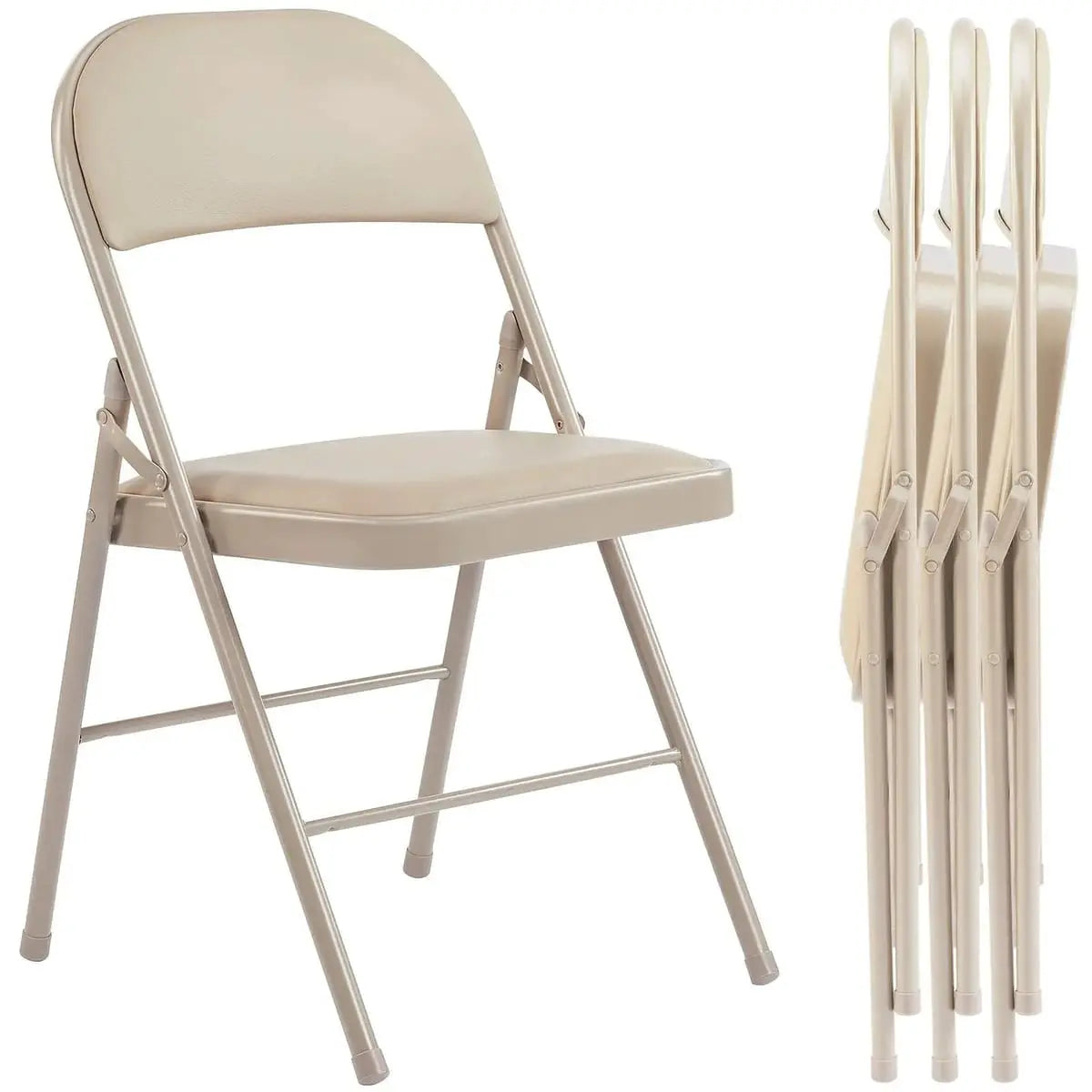 Black premium leather folding chairs by CJDS, sleek and comfortable for home use, set of two with sturdy folding design.
