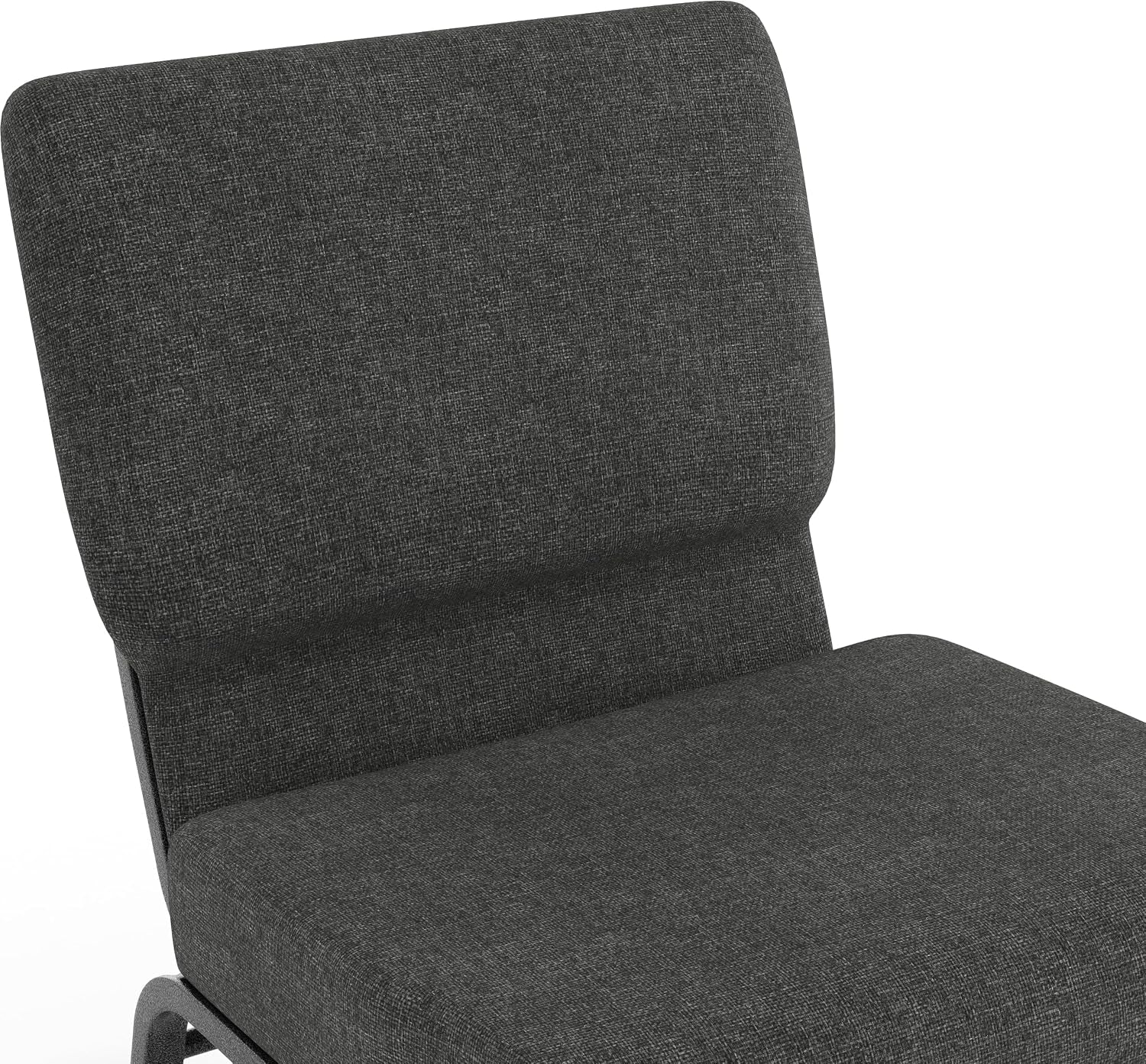 Flash Furniture HERCULES Series 21''W Church Chair in Dark Gray Fabric with Book Rack - Silver Vein Frame