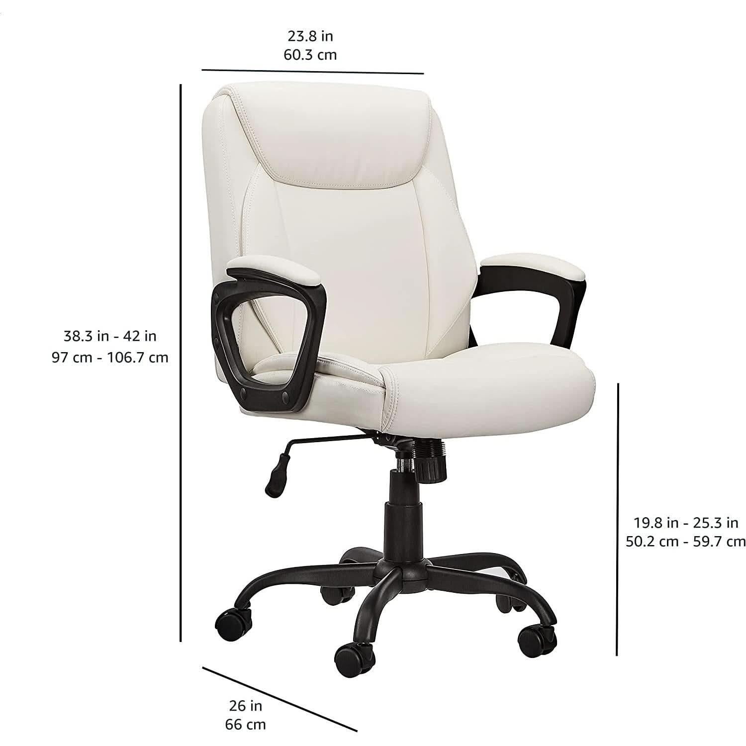 Cream Puresoft PU Leather Office Chair with Padded Arms - Platinum-Level Office Chairs
