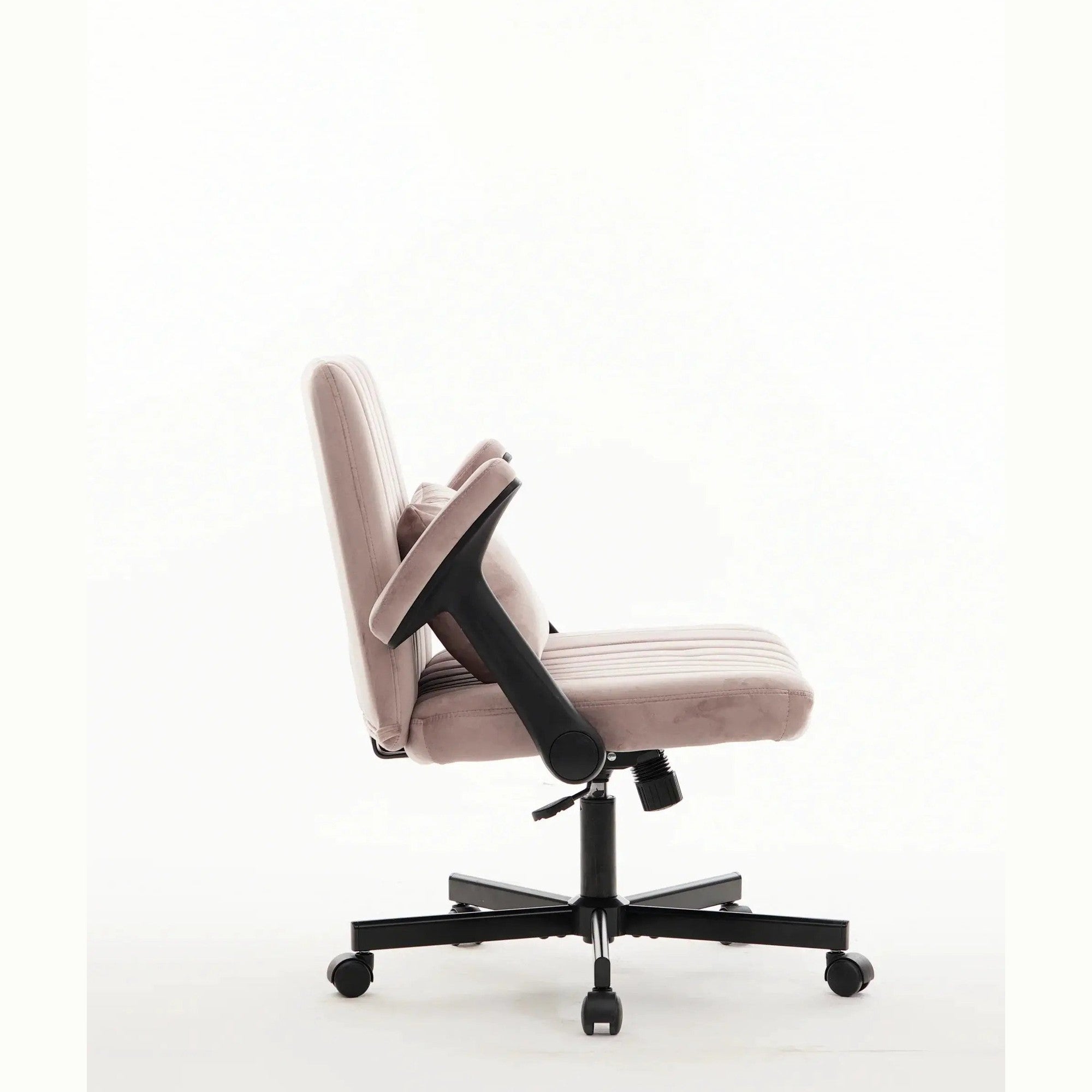 Dark Pink Velvet Criss Cross Armchair With Wheels For Home Office by Platinum-Level Office Chairs