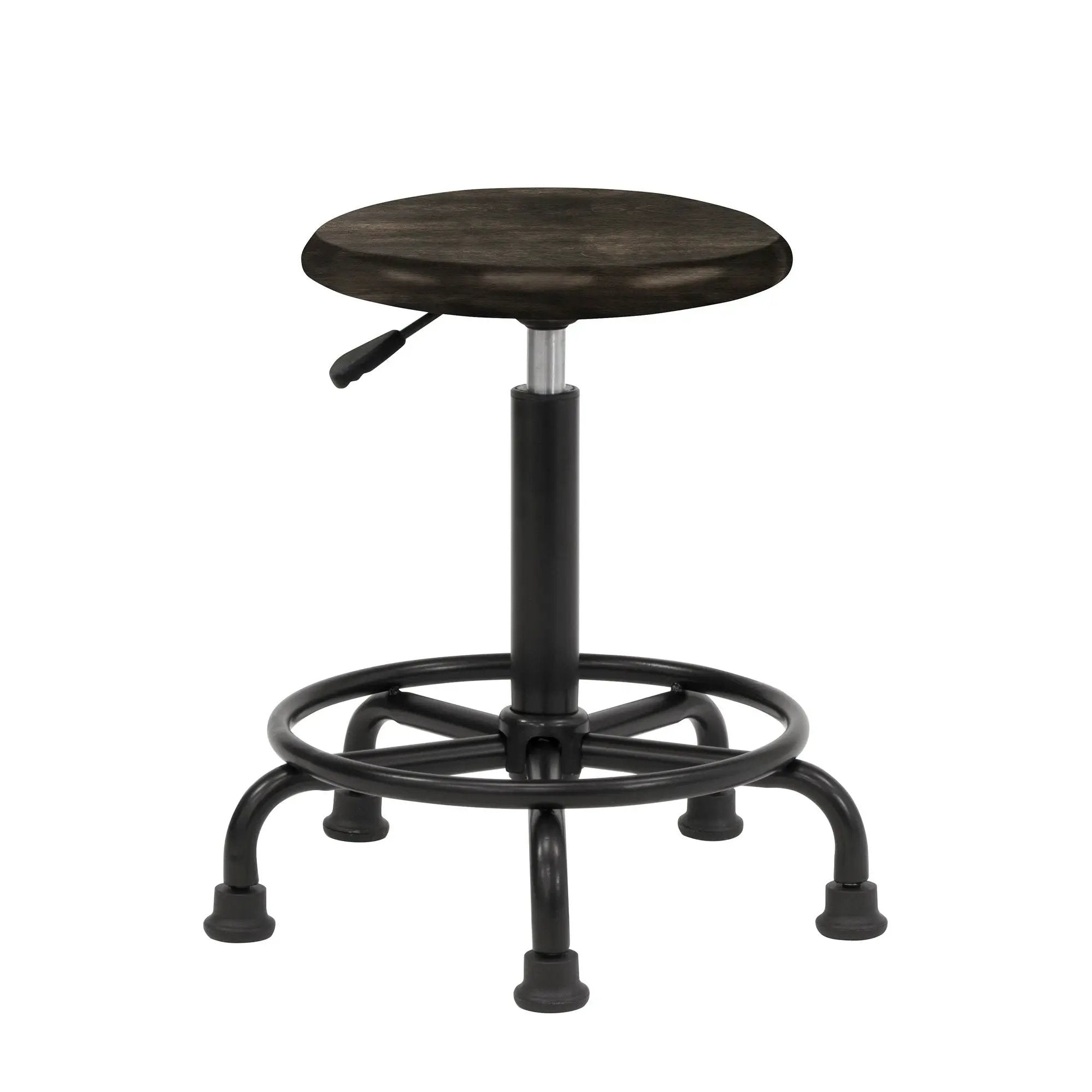 Retro Wood Drafting Stool with Adjustable Height Seat