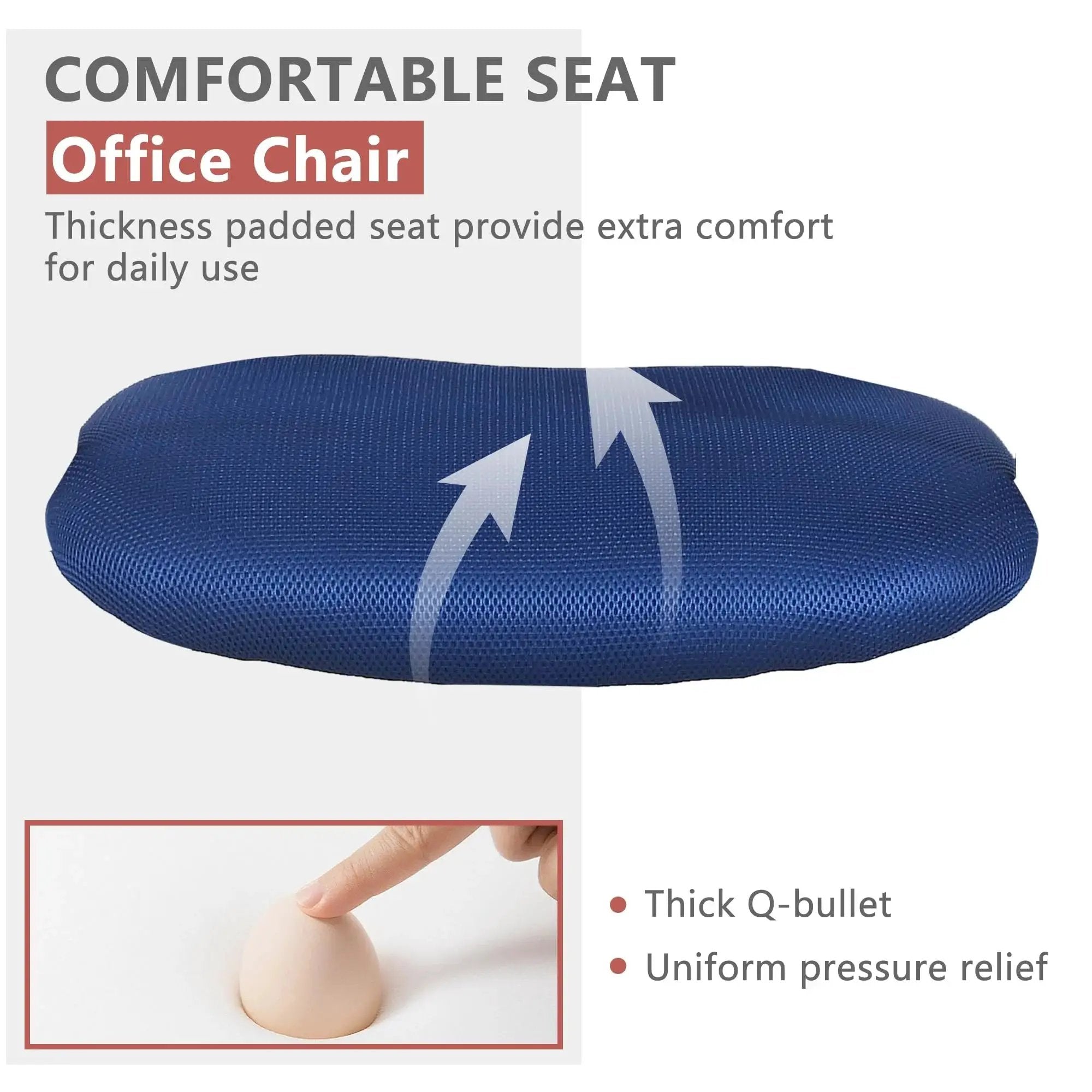 Paylesshere Ergonomic Office Chair, Lumbar Support, Adjustable Height with Armrests for Adults(Blue)