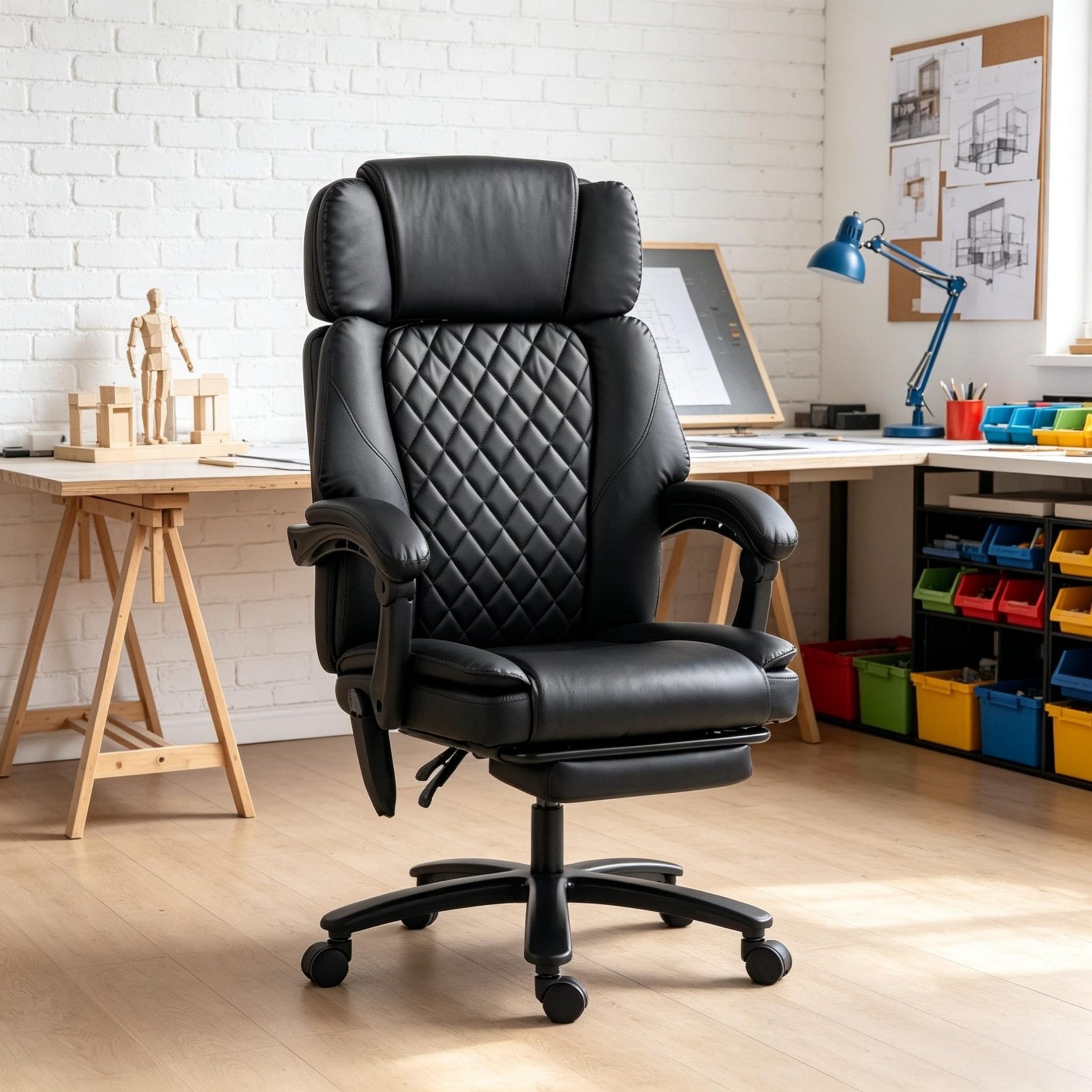 Black Reclining Massage Office Chair, Heat & Headrest - Platinum-Level Office Chairs