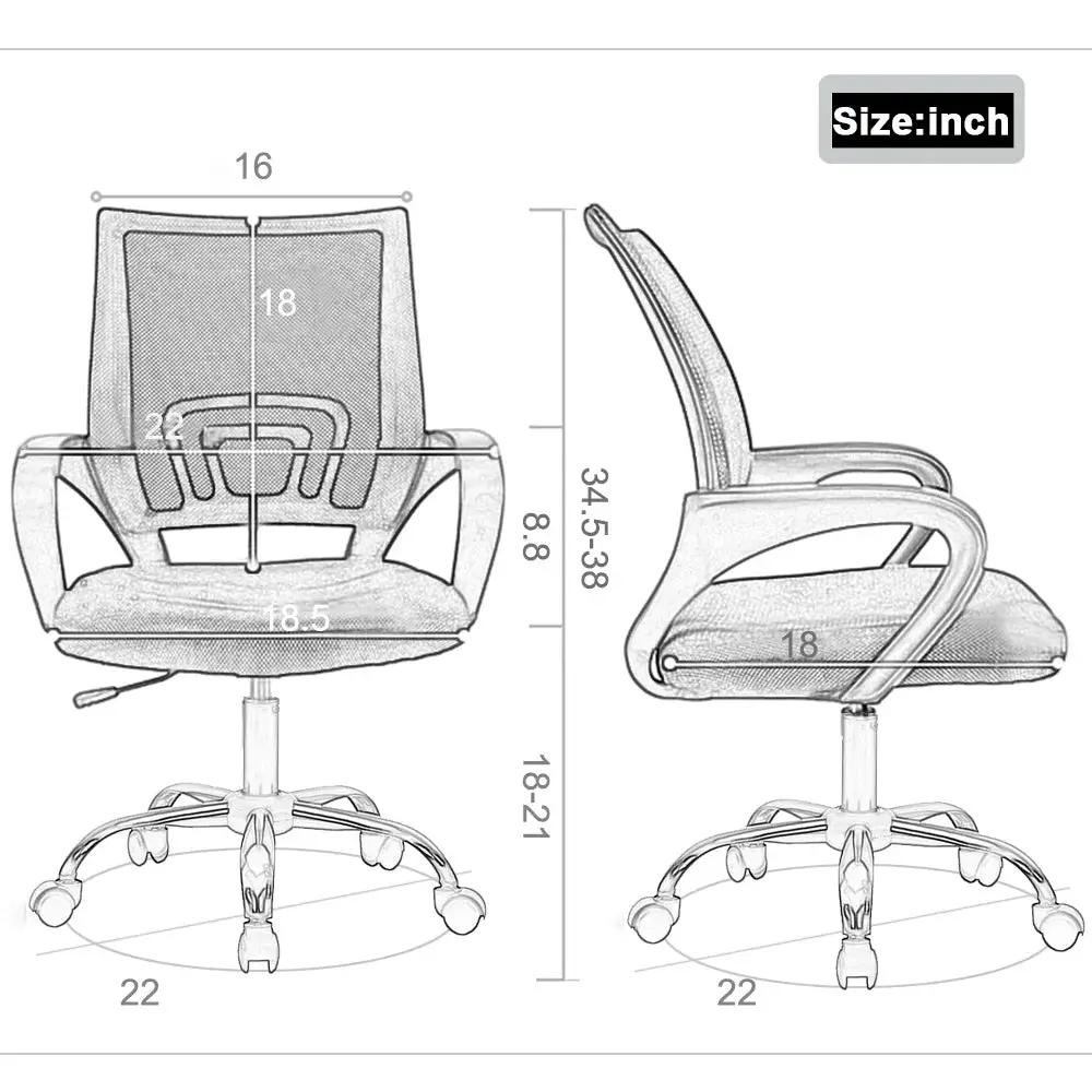 Bestoffice Ergonomic Office Chair, Lumbar Support, Adjustable Height with Armrests for Adults(Pink)